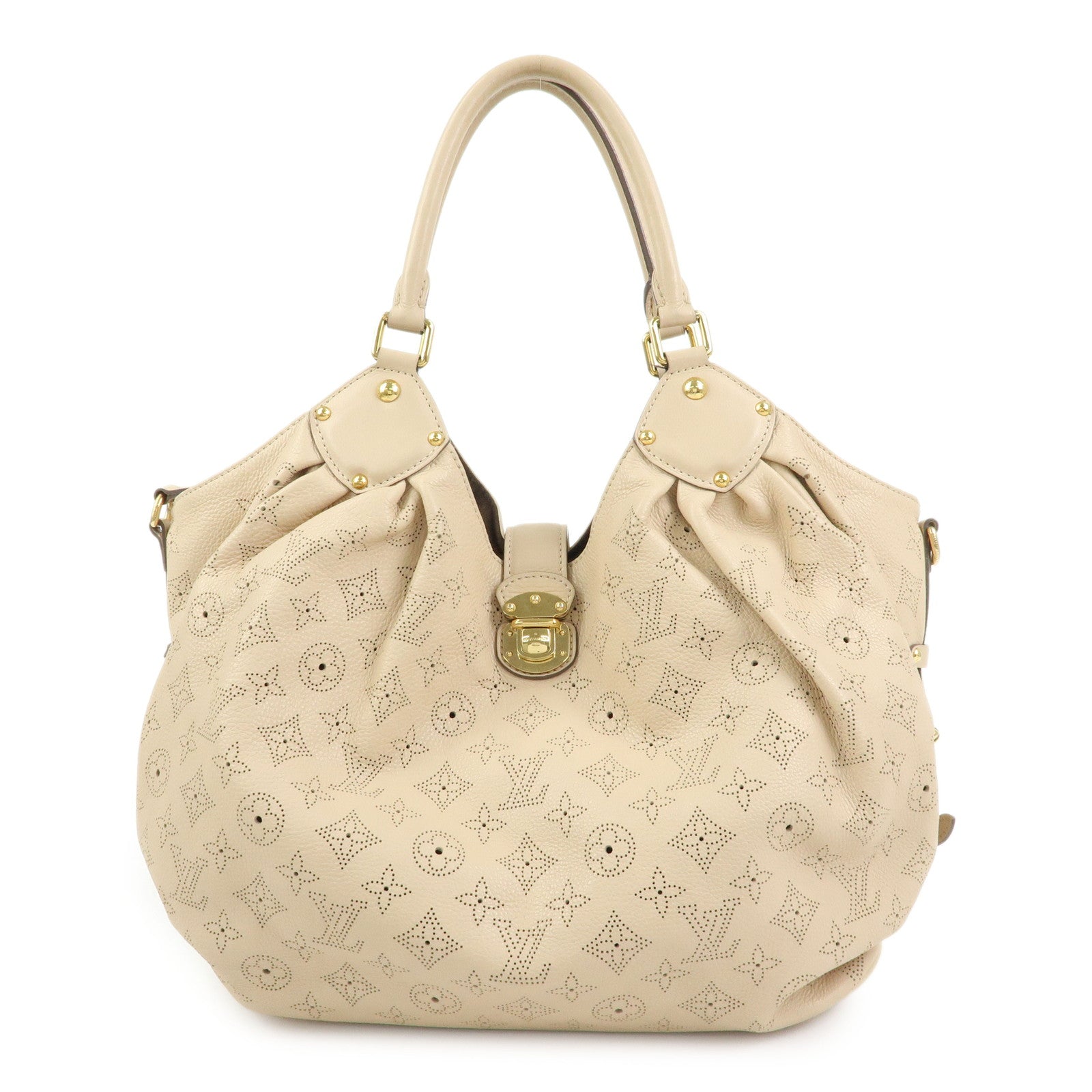 Louis Vuitton Monogram Mahina L Shoulder Hand Bag Sable M93979