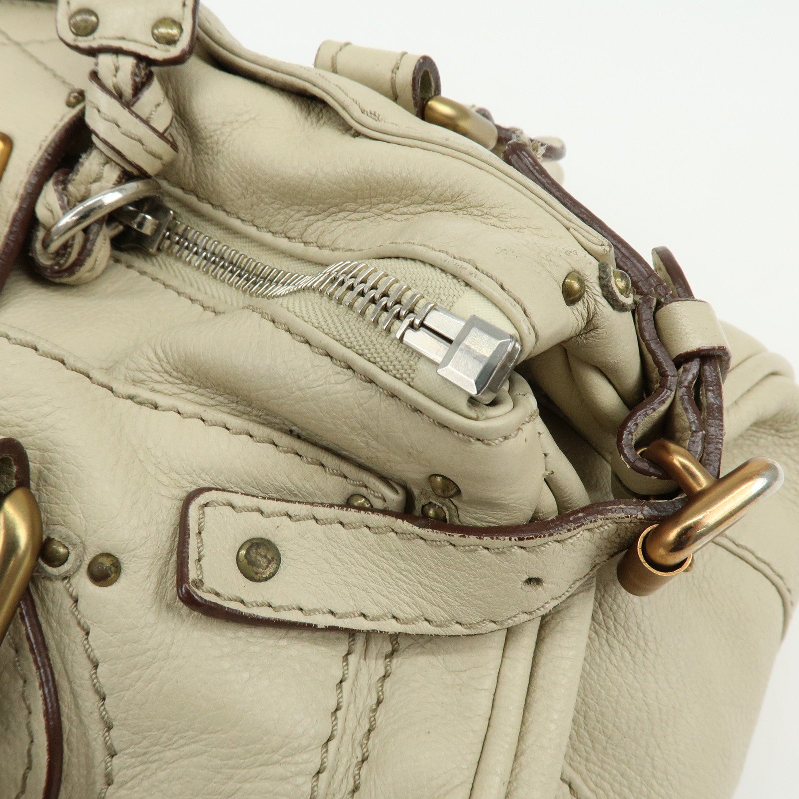 Chloe Paddington Leather Shoulder Bag Hand Bag Ivory