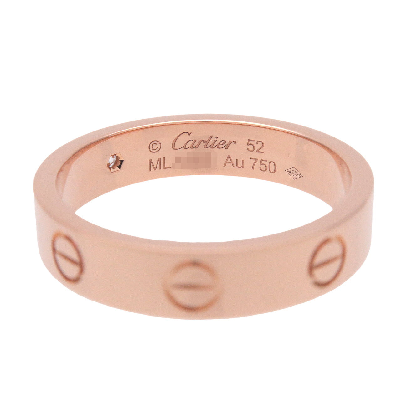 Cartier Mini Love 1P Diamond Ring K18 750PG Rose Gold #52 US6 EU53 HK13