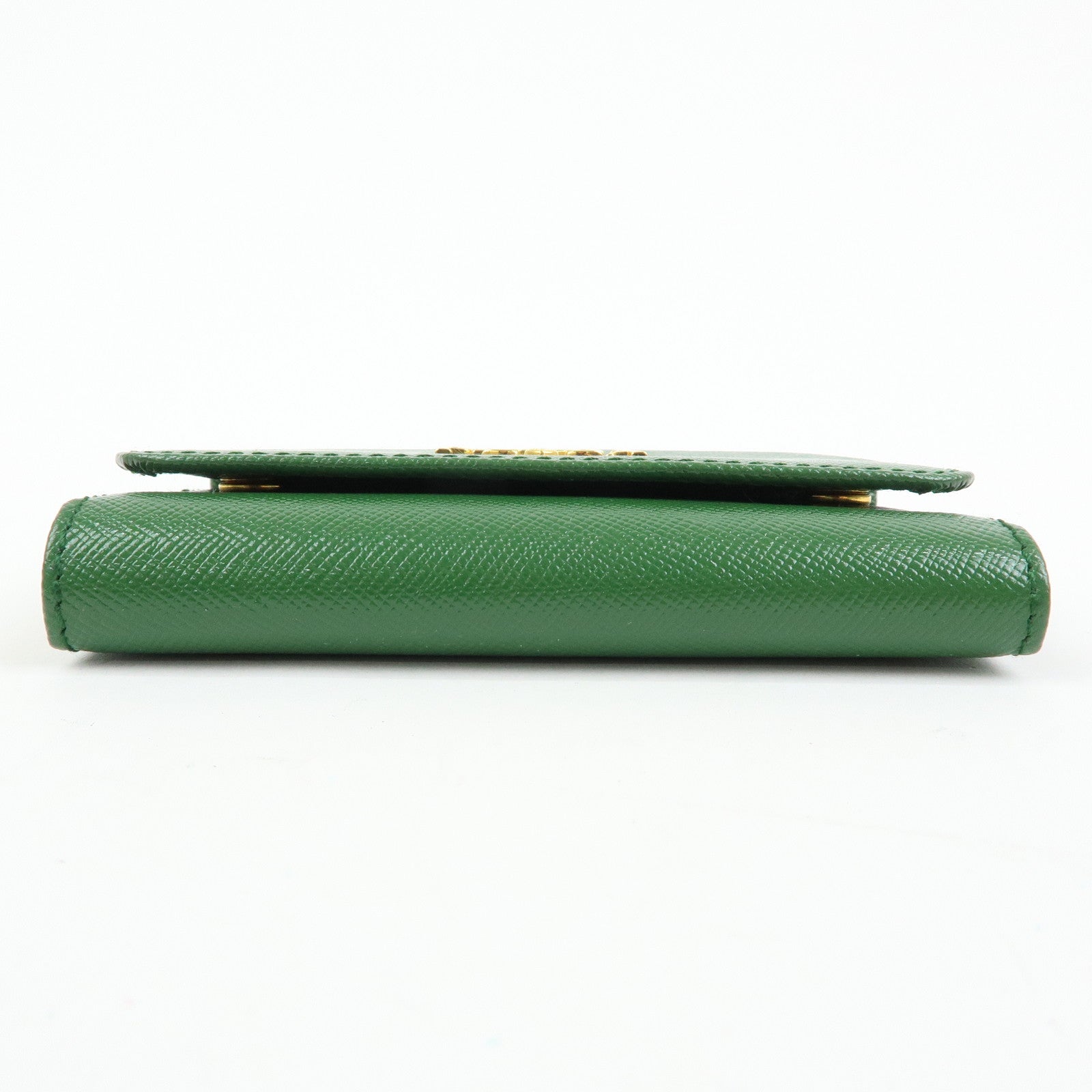 PRADA Logo Saffiano Leather 6 Rings Key Case Key Holder Green 1M0222
