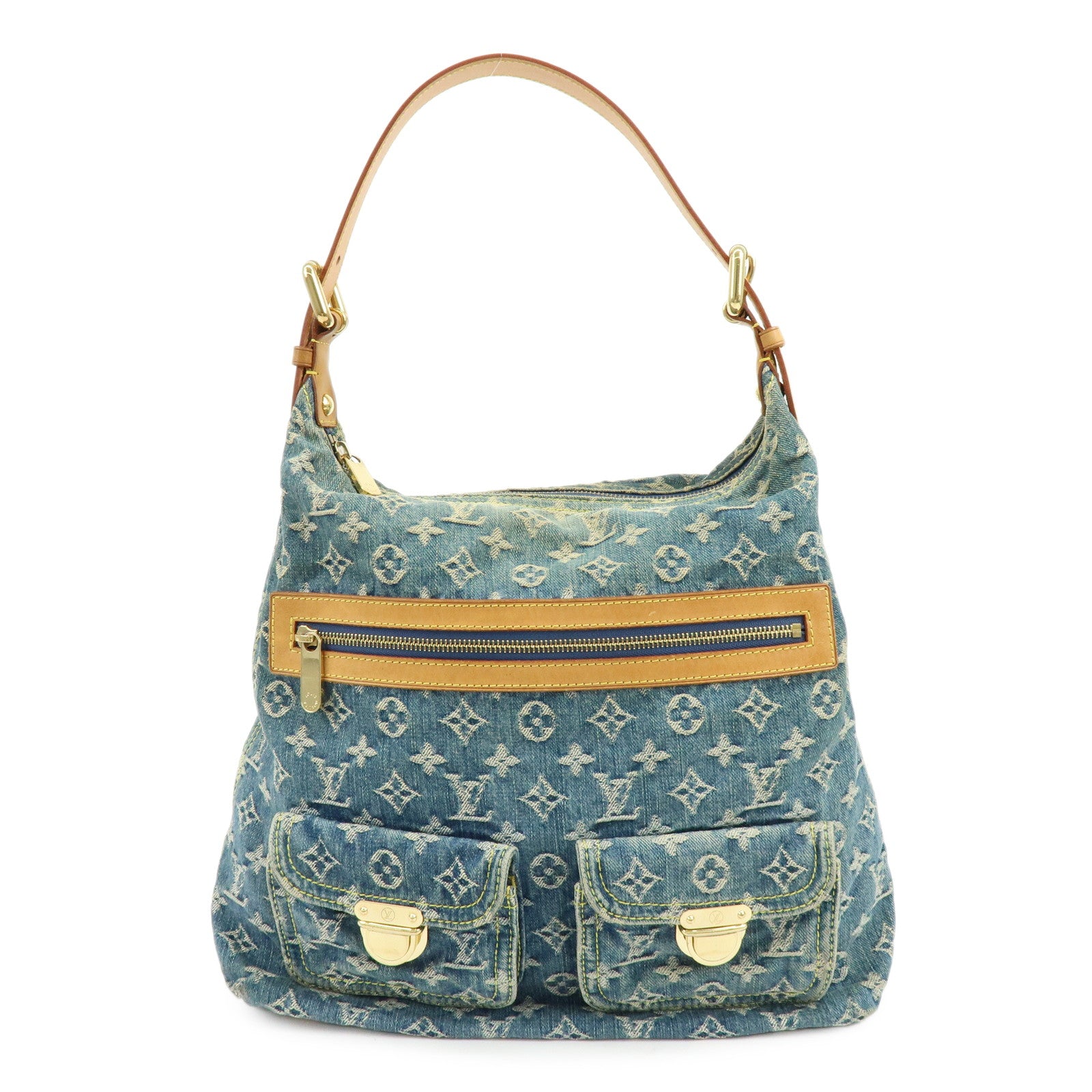 Louis Vuitton Monogram Denim Baggy GM Shoulder Bag Blue M95048