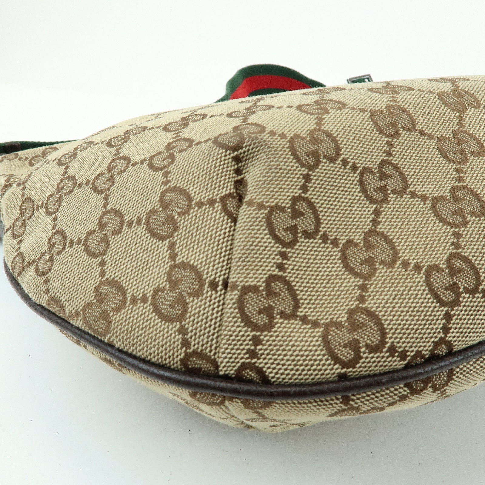 GUCCI Sherry GG Canvas Leather Shoulder Bag Beige Brown 181092