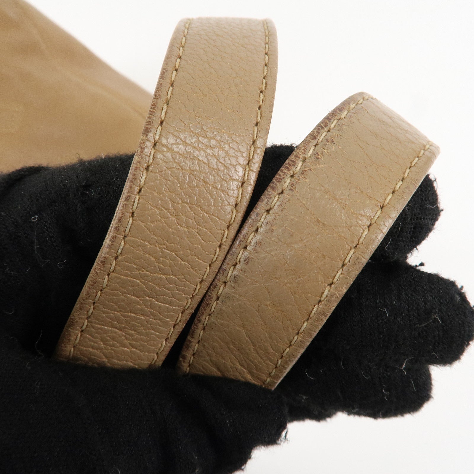 CHANEL COCO Mark Caviarskin Leather Bag Tote Bag Shoulder Bag Beige Used