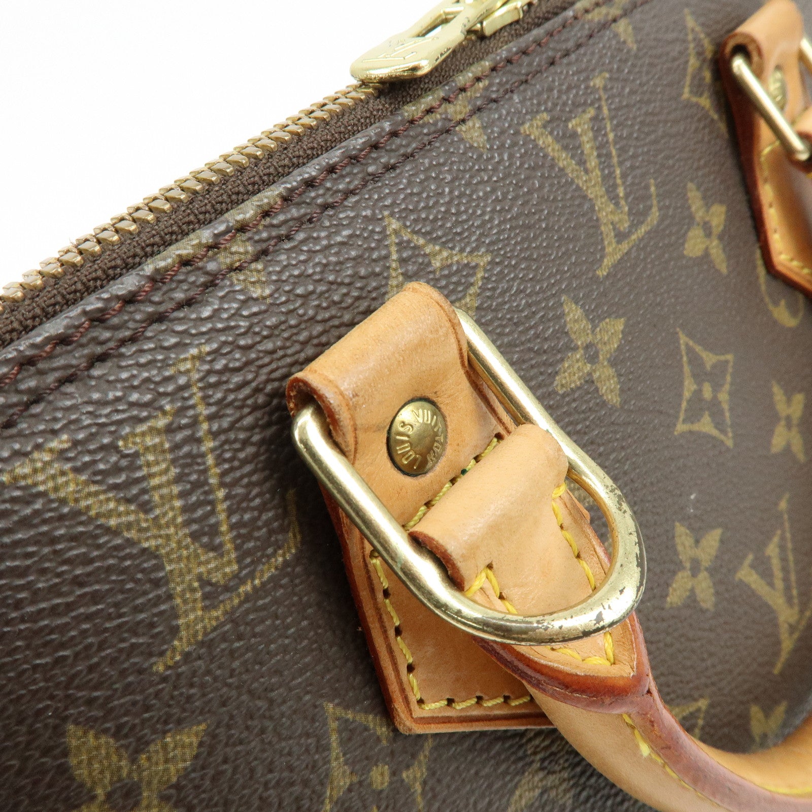 Louis Vuitton Monogram Alma PM Canvas Leather Hand Bag Brown M51130