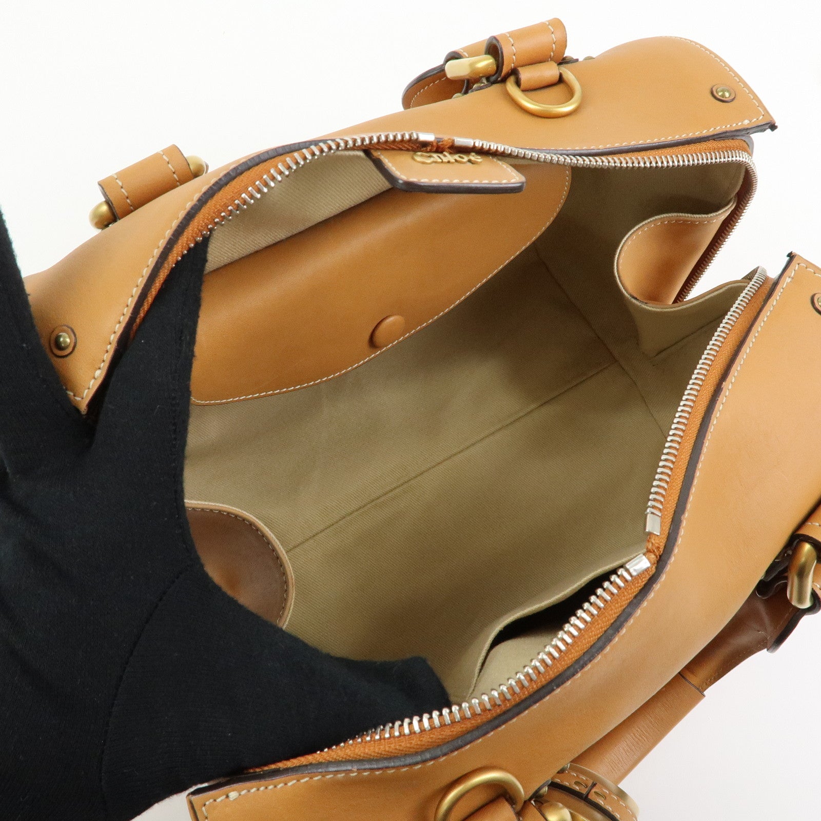 Chloe Paddington Leather 2Way Bag Hand Bag Shoulder Bag Brown