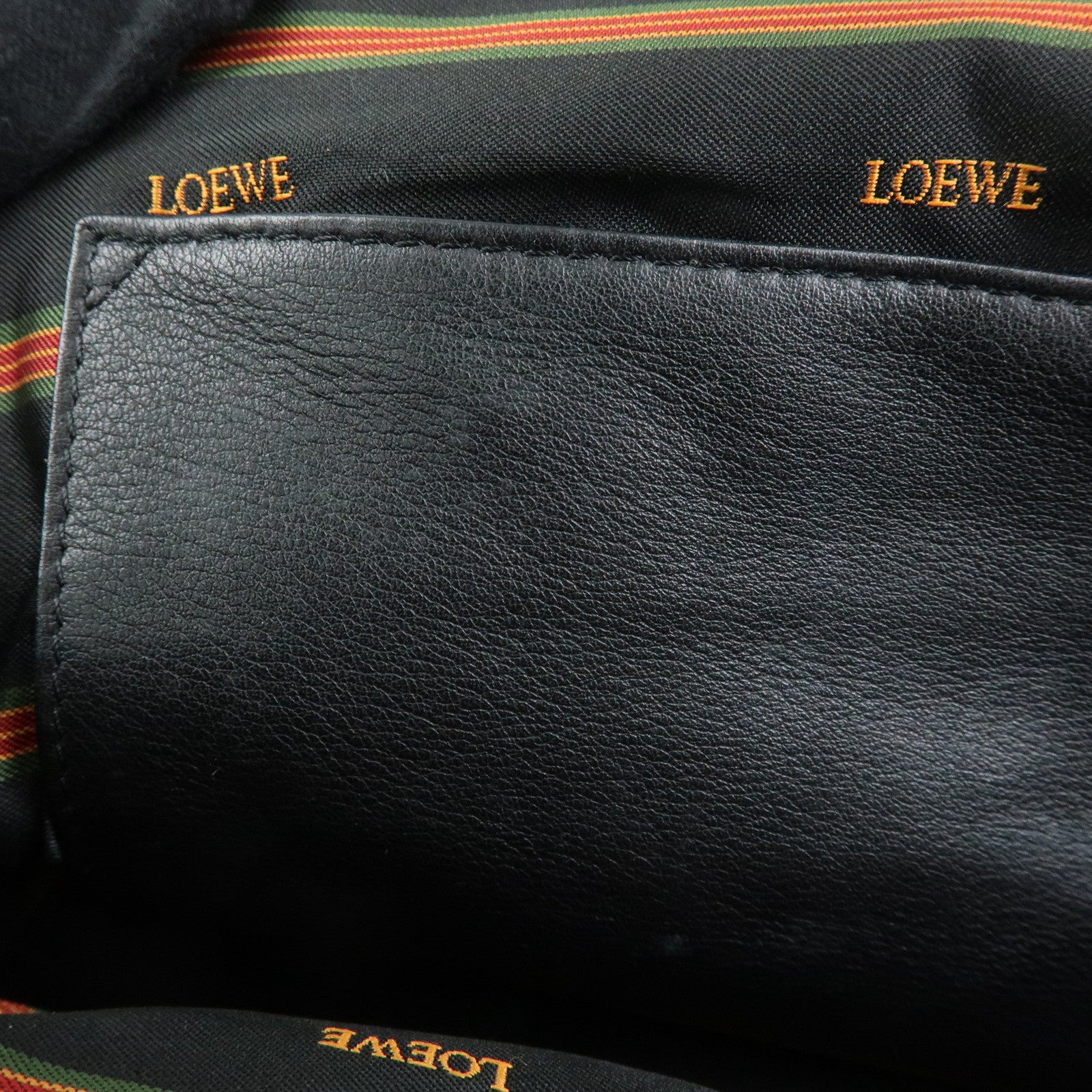 LOEWE Anagram Calf Leather Hand Bag  Black