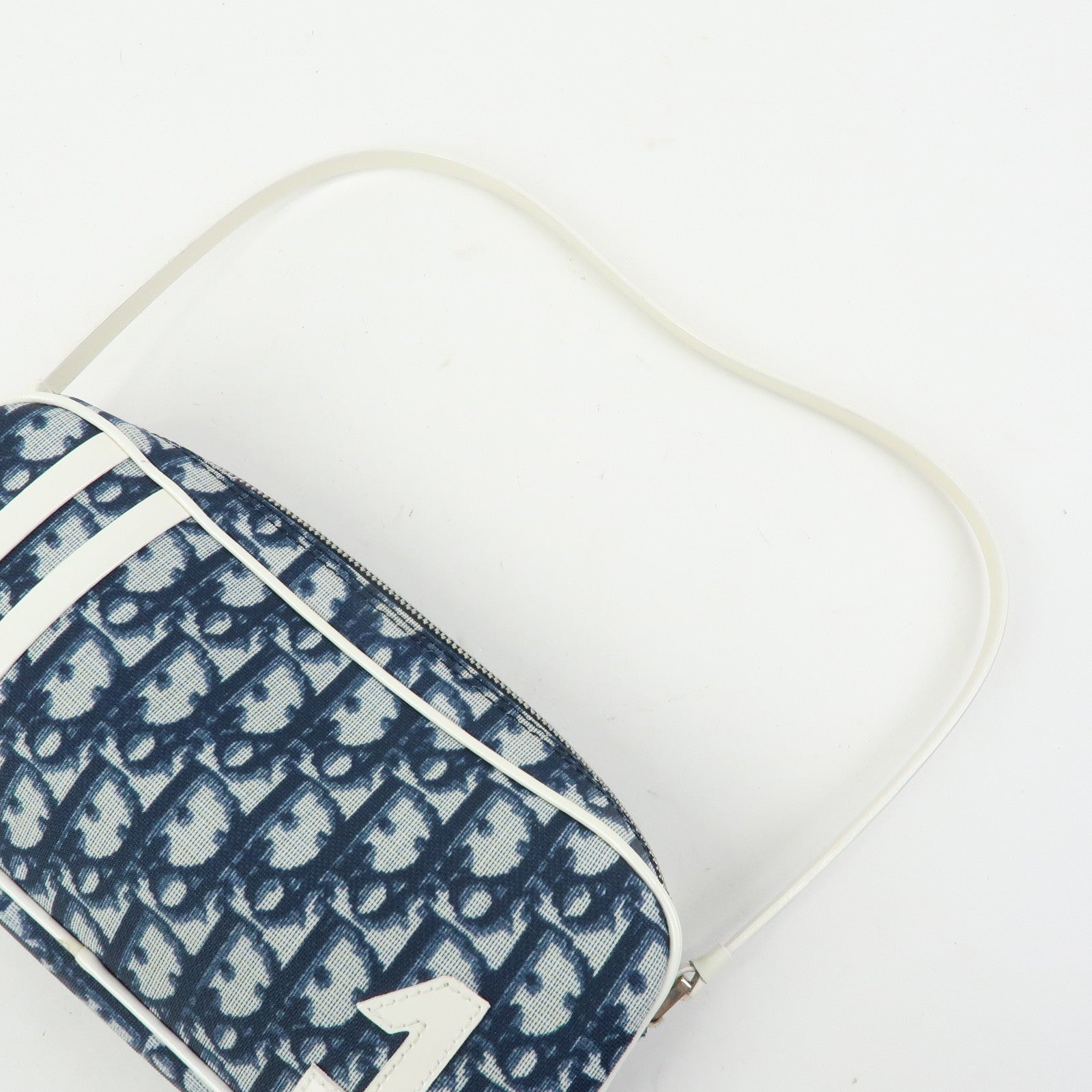 Christian Dior Trotter No.1 PVC Patent Leather Shoulder Bag Navy