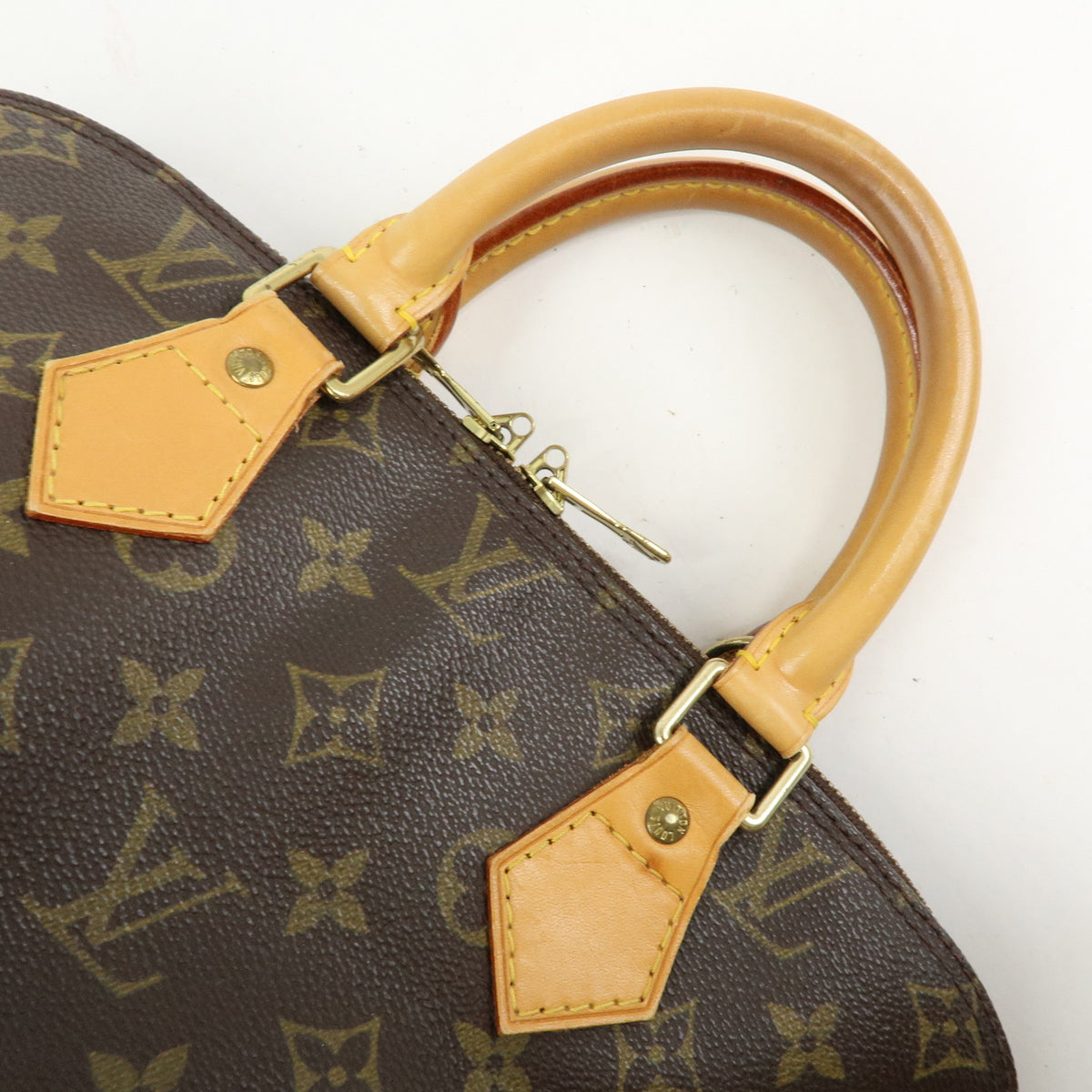 Louis Vuitton Monogram Alma Canvas Leather Hand Bag Brown M51130