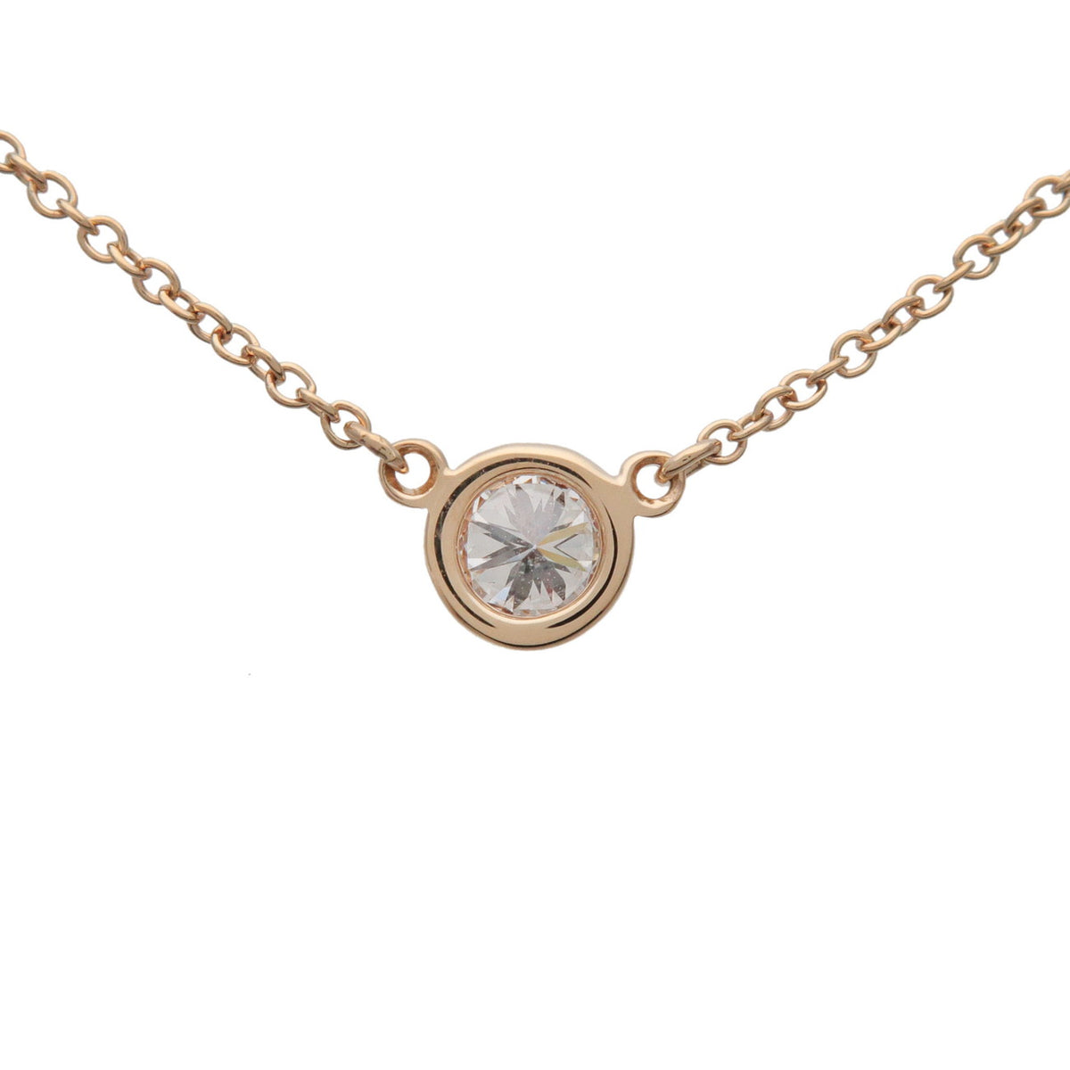 Tiffany & Co By The Yard 1P Diamond Necklace 0.19ct K18YG Yellow Gold