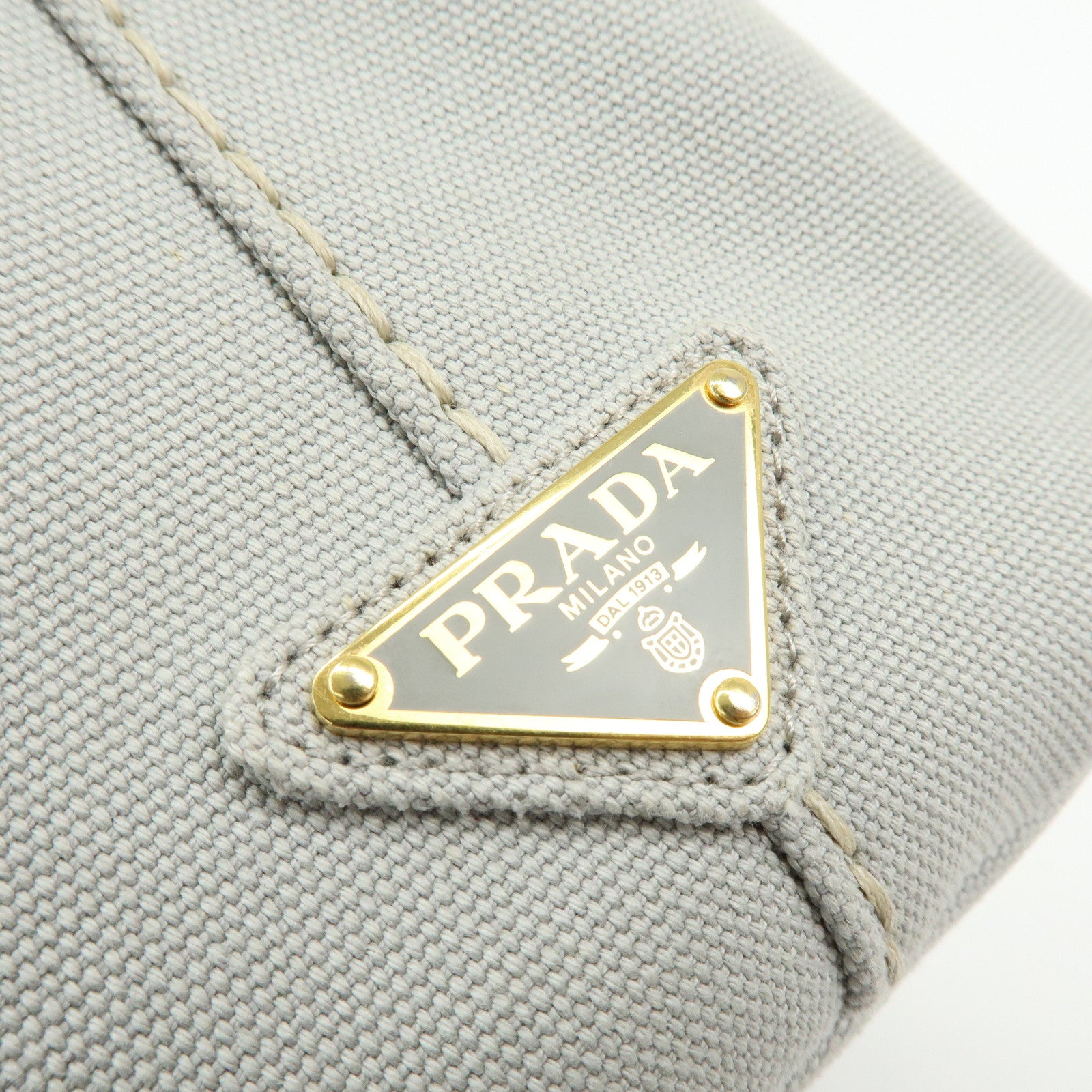 PRADA Canapa Mini Canvas 2Way Bag Hand Bag Shoulder Bag Gray 1BG439