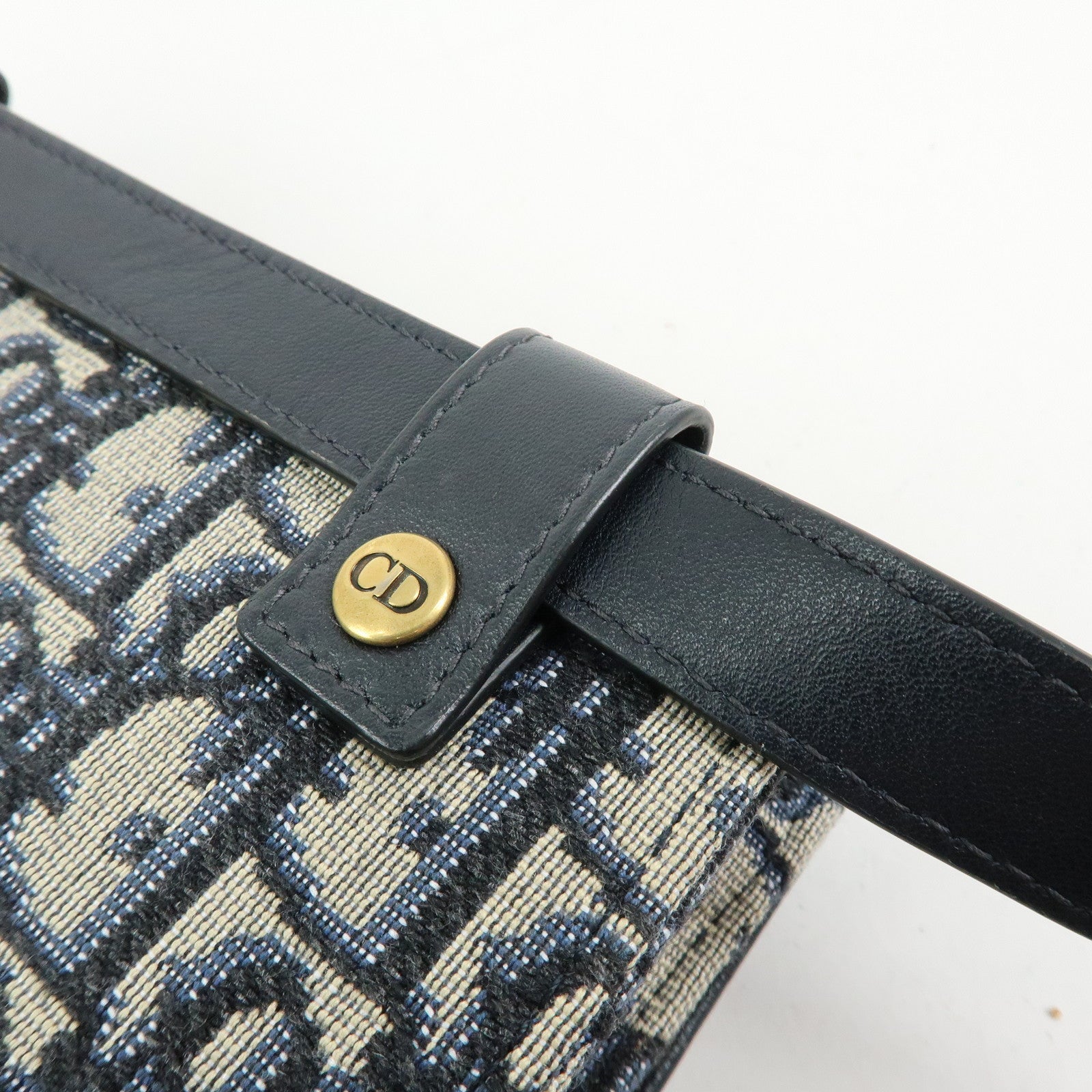 Christian Dior Saddle Trotter Canvas Waist Pouch Body Bag Navy
