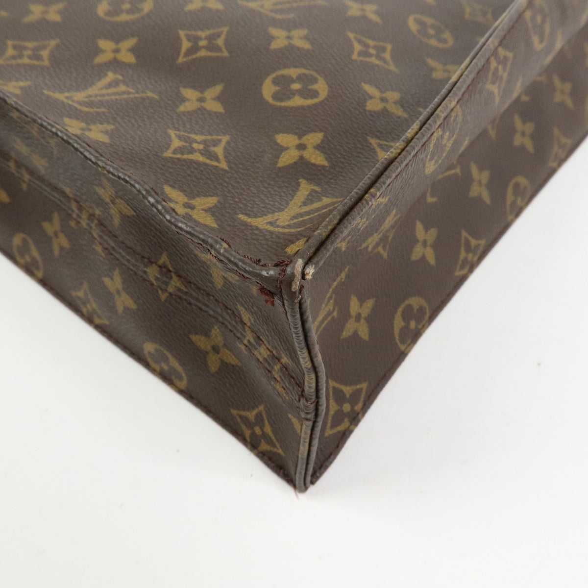 Louis Vuitton Monogram Sac Plat Tote Bag Hand Bag Brown M51140
