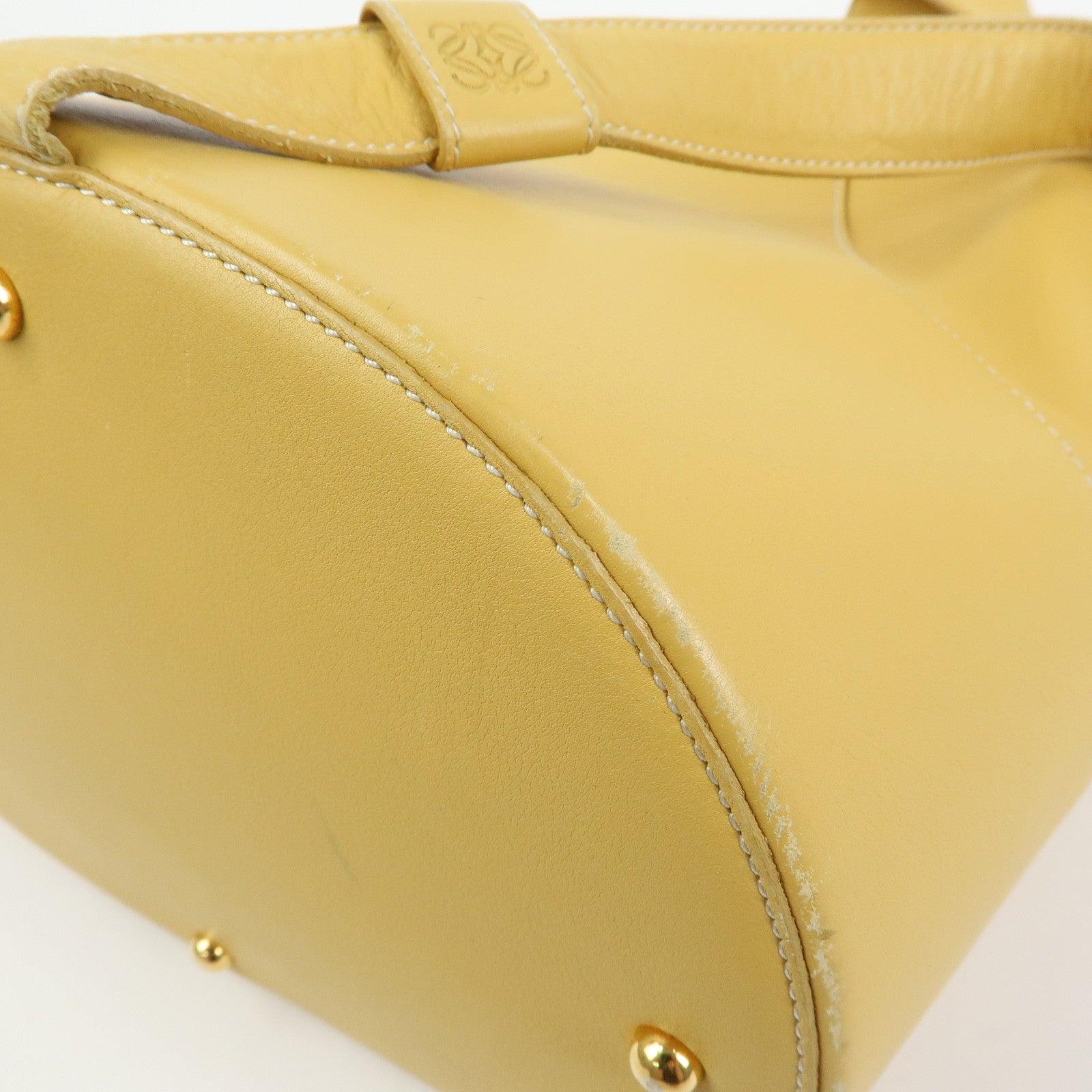 LOEWE Anton Anagram Leather Shoulder Bag Backpack Rucksack Mustard