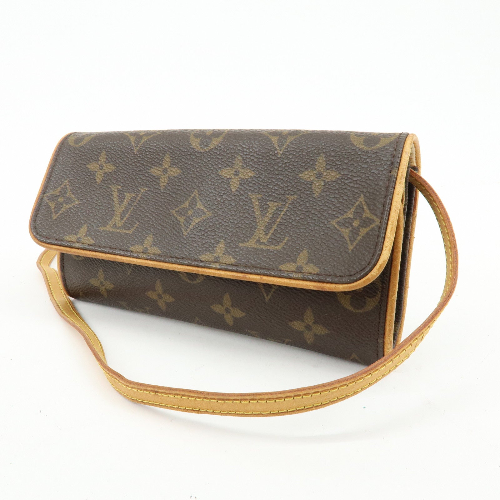 Louis Vuitton Monogram Pochette Twin PM Shoulder Bag Brown M51854