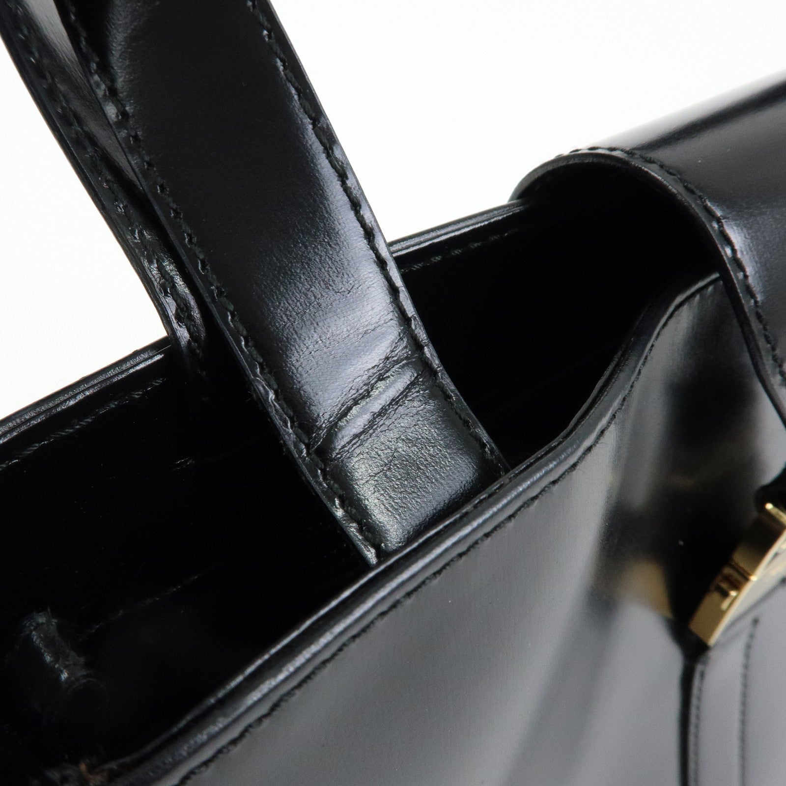 Ferragamo Vara Leather 2way Bag Hand Bag Black