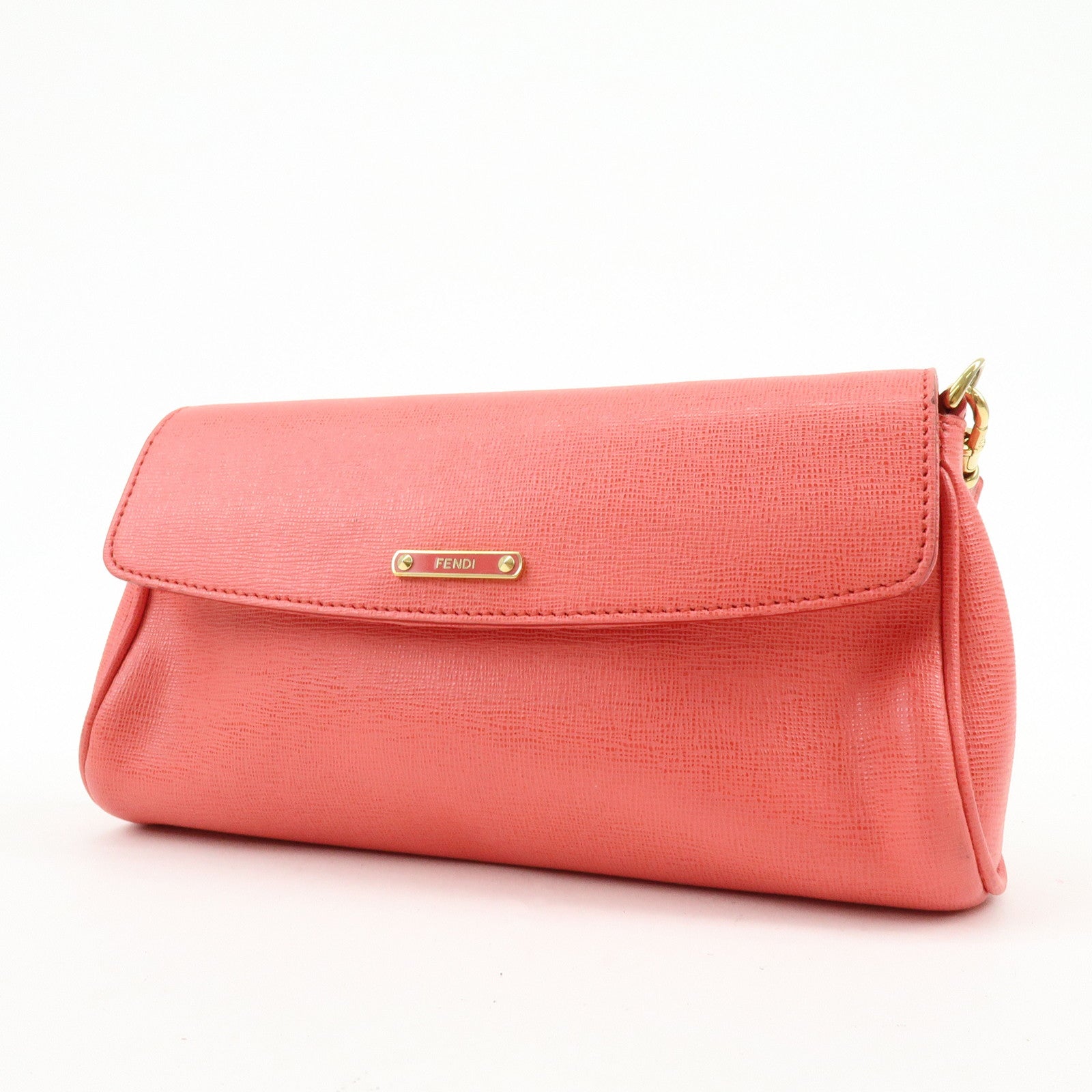 FENDI PVC Mini Pochette Shoulder Bag Crossbody Bag Pink 8M0315