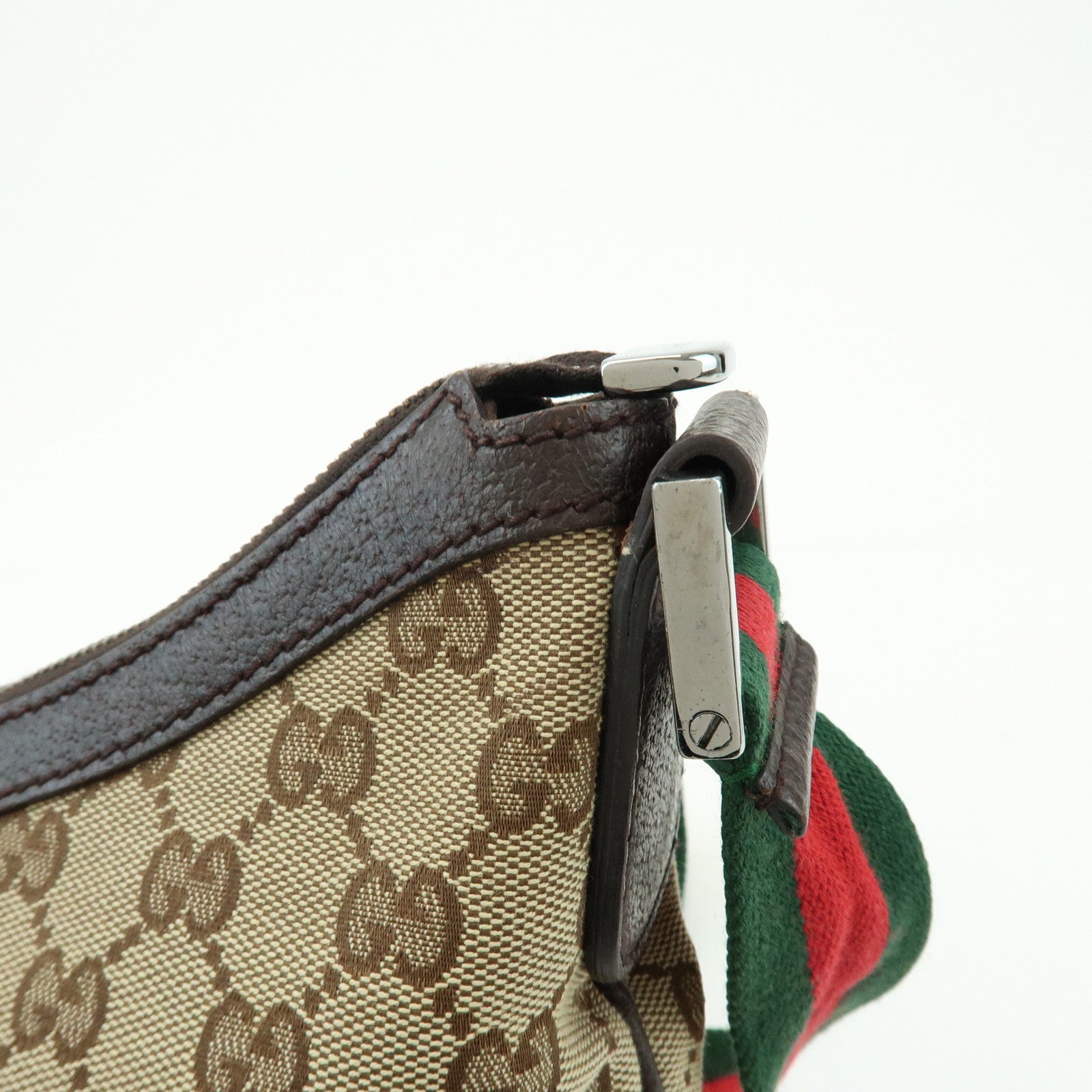 GUCCI Sherry GG Canvas Leather Shoulder Bag Beige Brown 181092