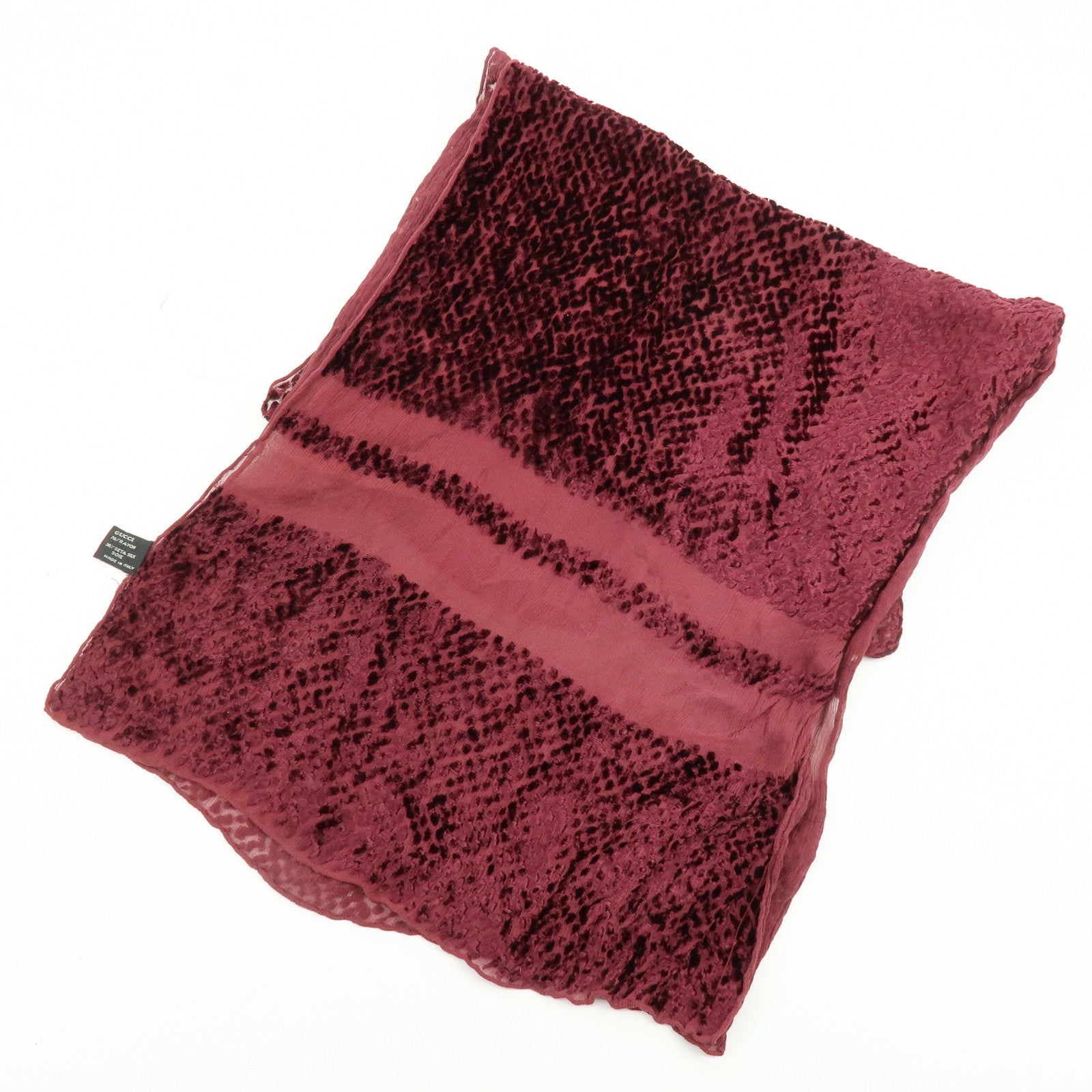 GUCCI Lot of 3 Wool100% Silk100% Rayon Scarf Stole Pink Bordeaux Red