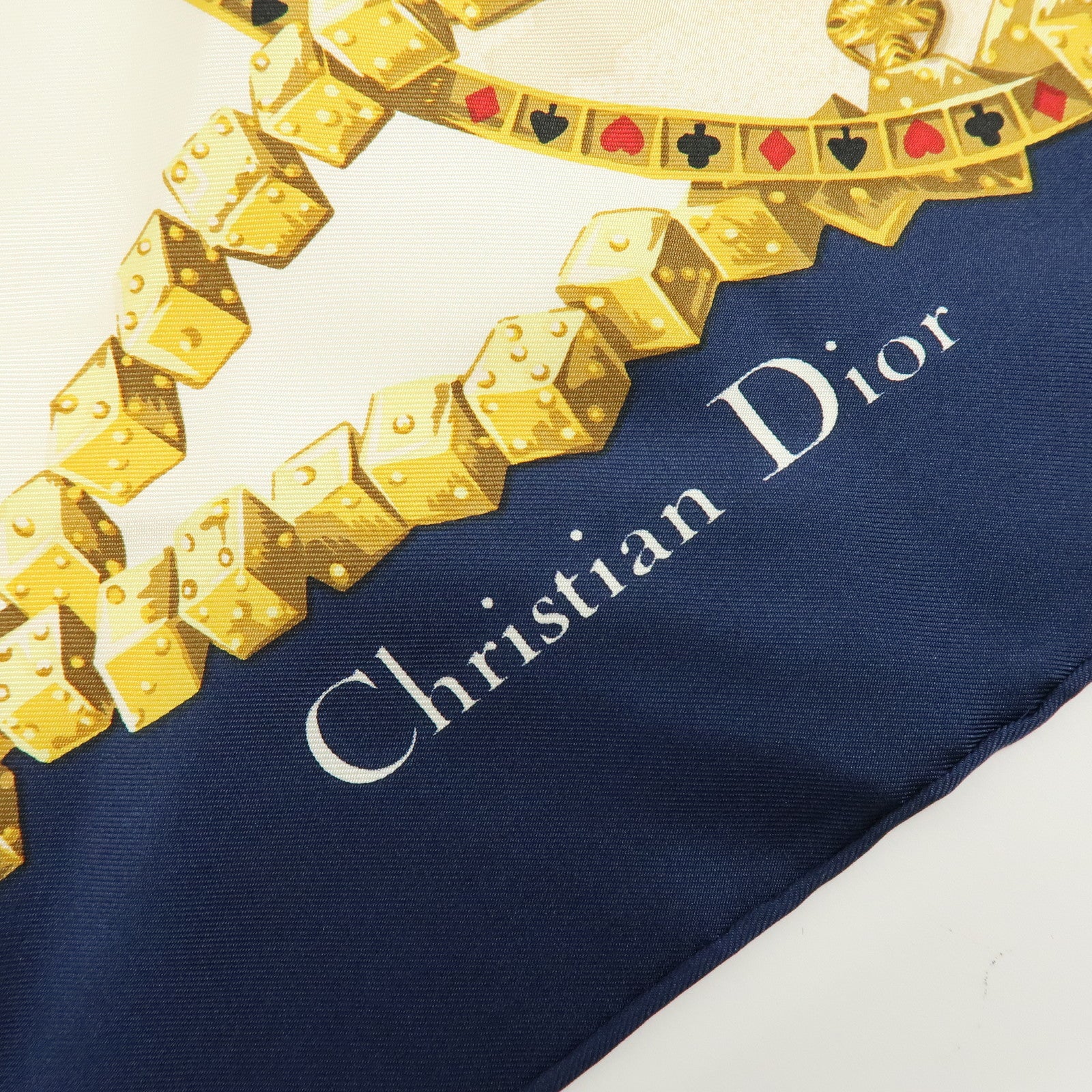 Christian Dior Lot of 3 Silk 100% Scarf Brown Orange Black Gold Navy