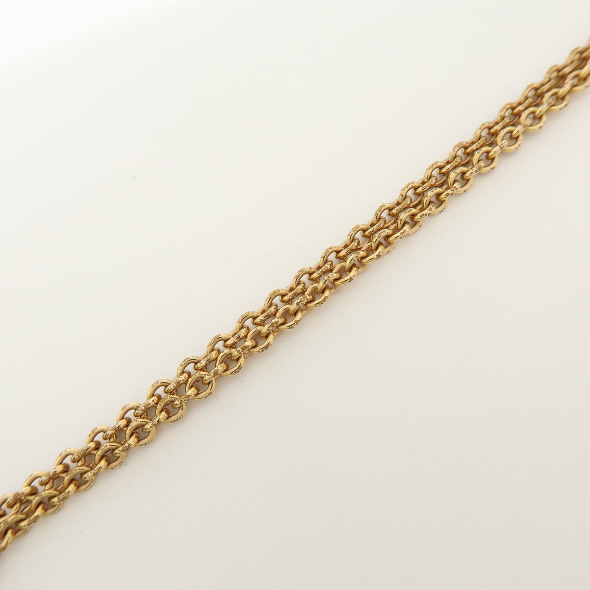 Christian Dior CD Logo Rhinestone Metal Necklace Pink Gold