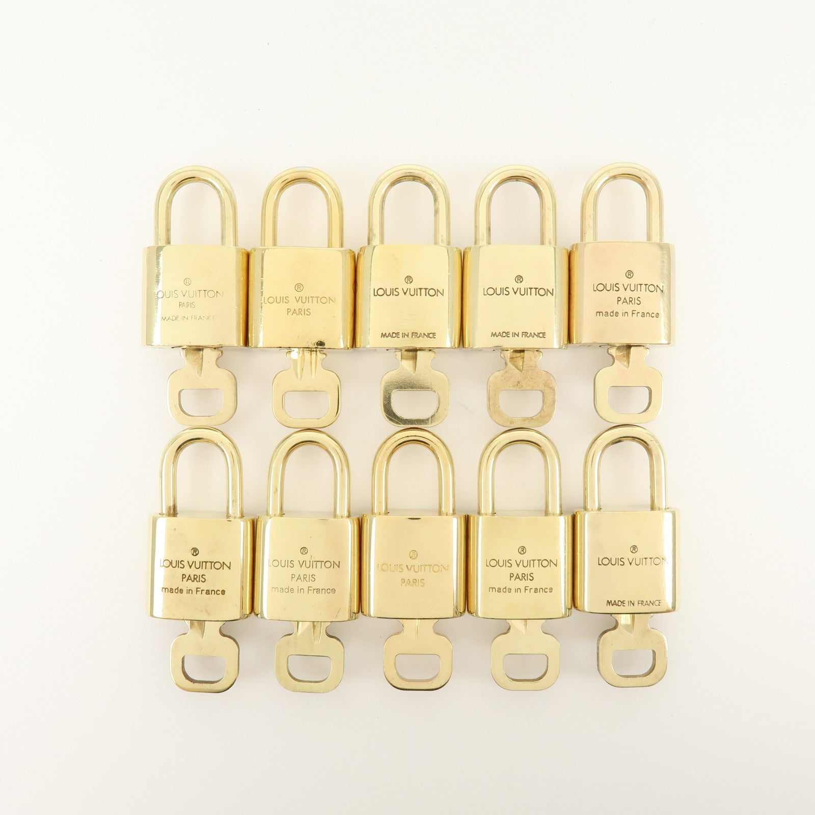 Louis Vuitton Lot of 10 Lock & Key Cadena Key Lock Gold