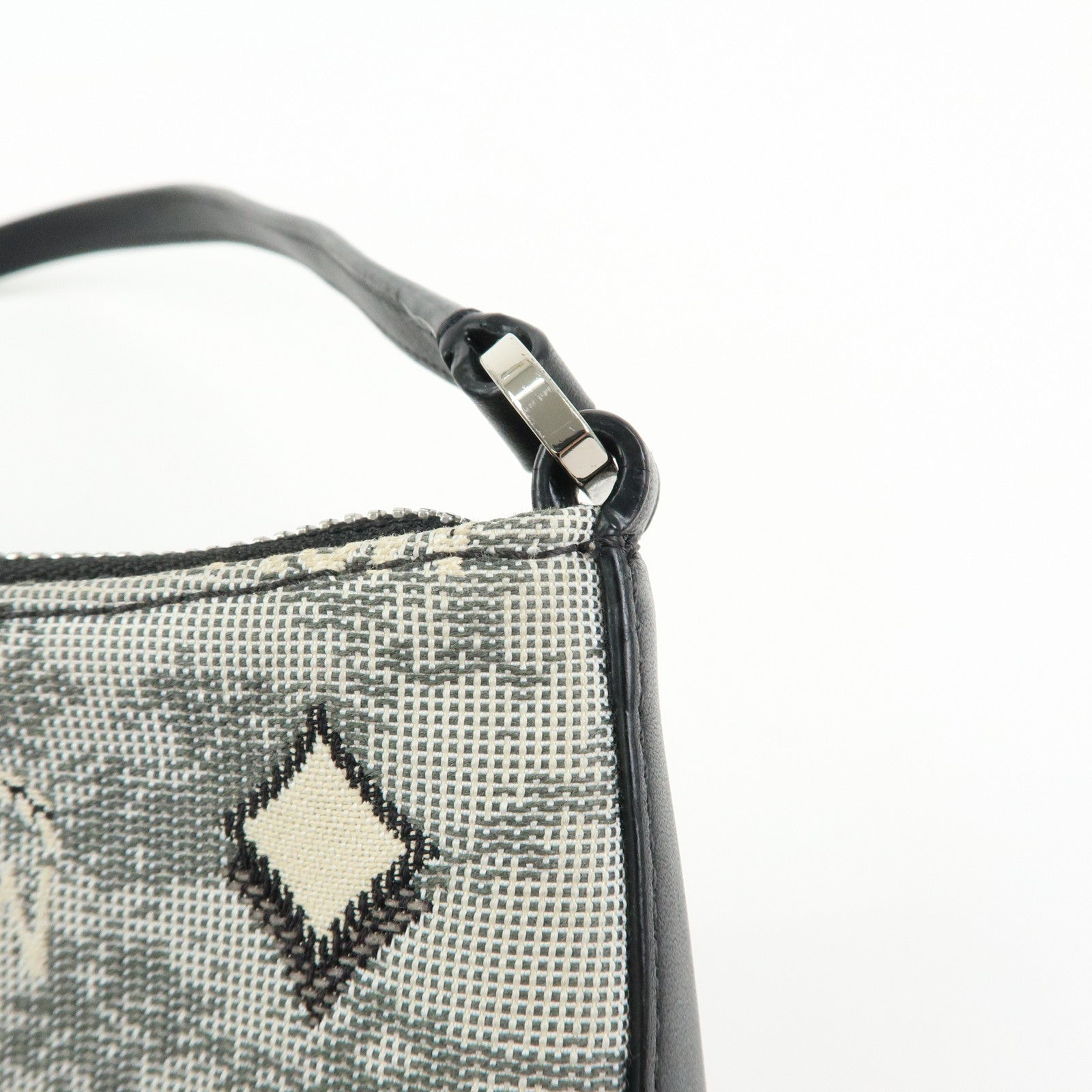 MCM Visetos Jacquard Canvas Leather 2Way Bag Shoulder Bag Grey Black