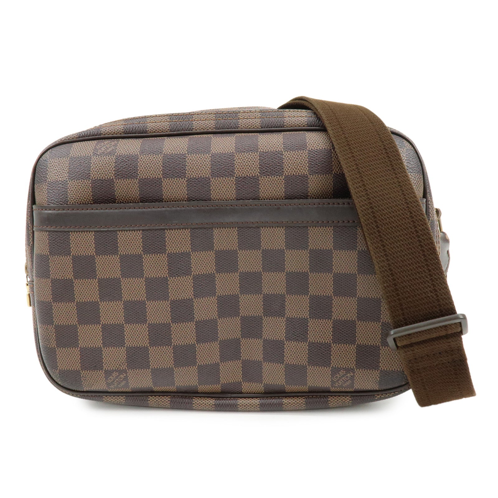 Louis Vuitton Damier Ebene Reporter PM SPO Shoulder Bag Brown M45253