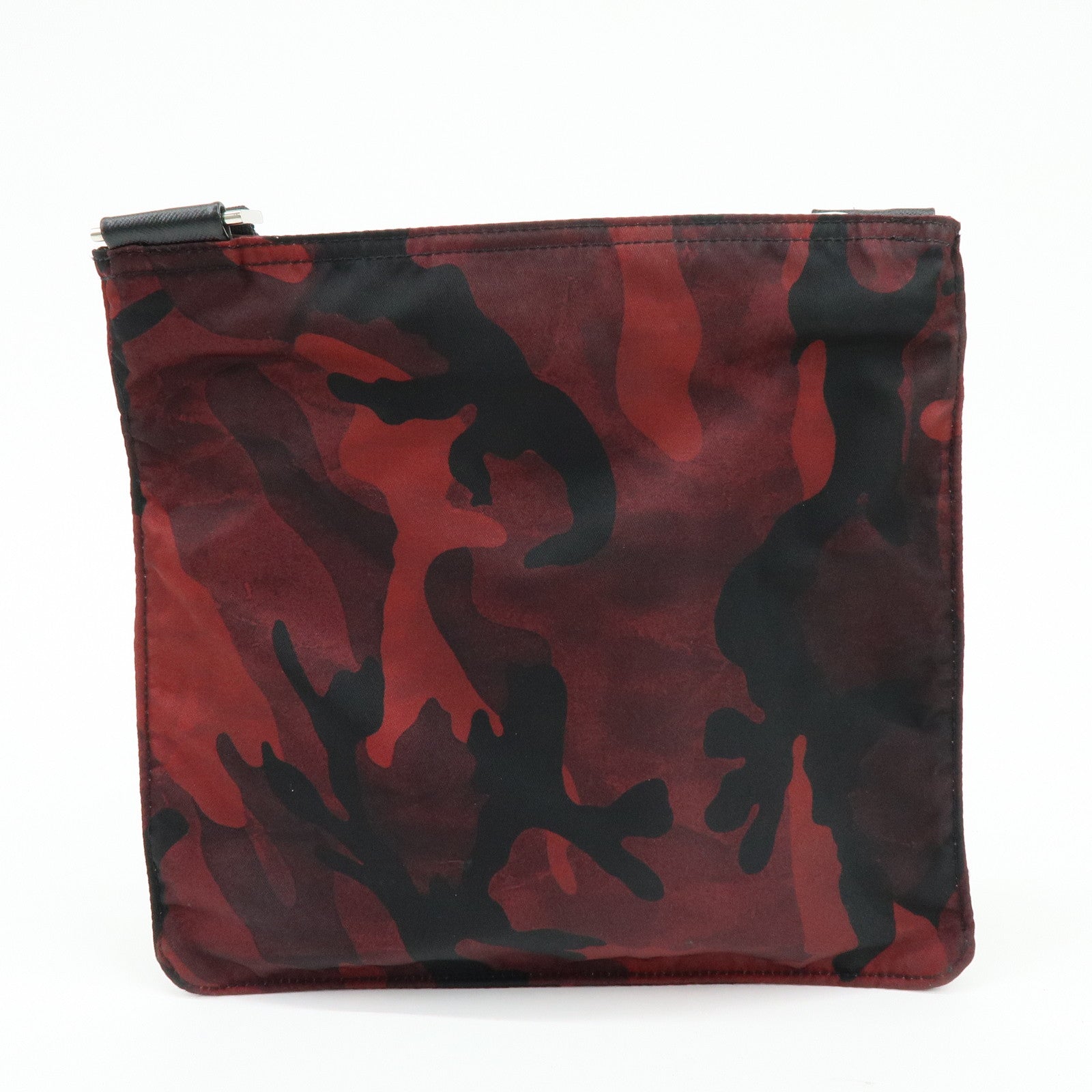 PRADA Triangle Logo Nylon Shoulder Crossbody Bag Camouflage Red BT0978
