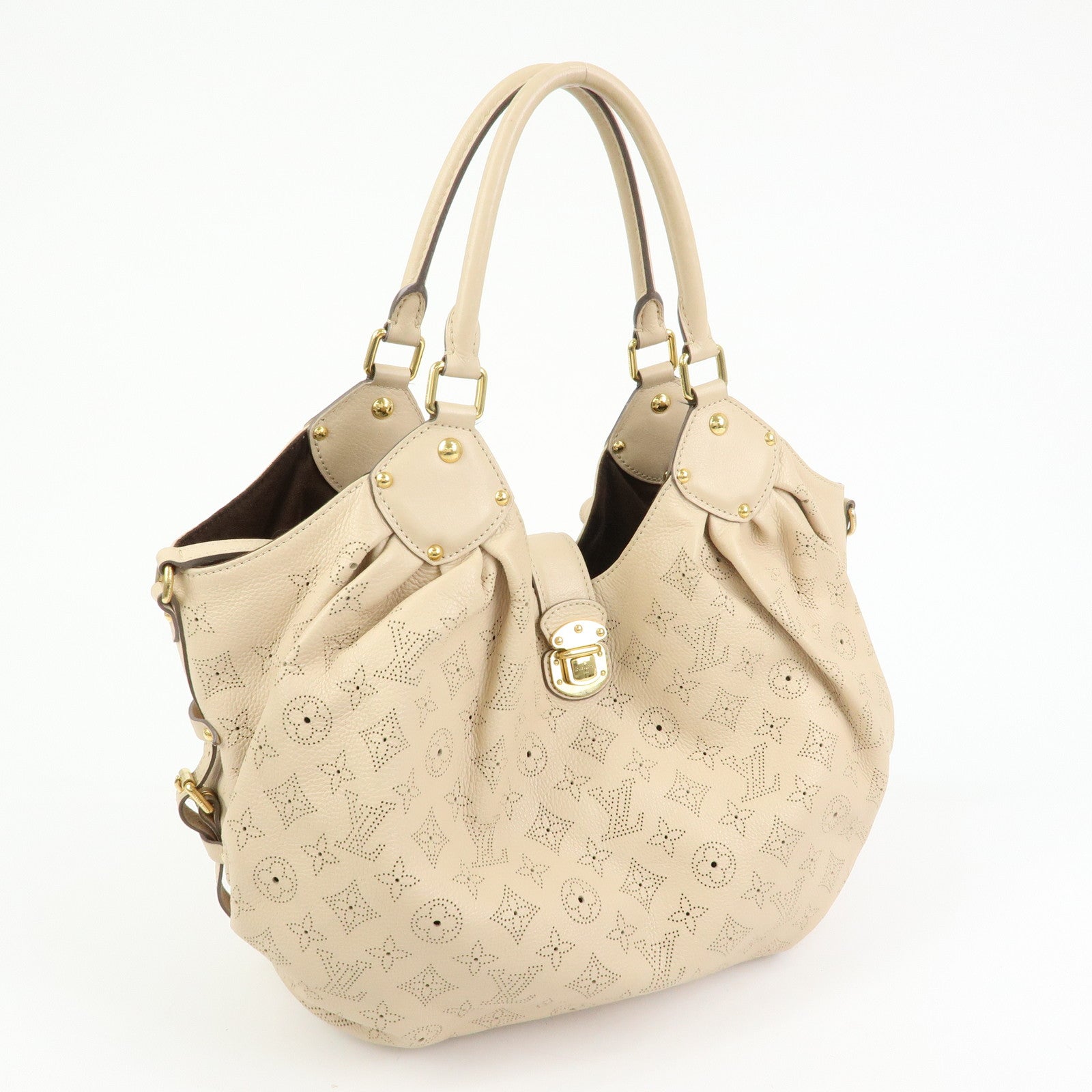 Louis Vuitton Monogram Mahina L Shoulder Hand Bag Sable M93979