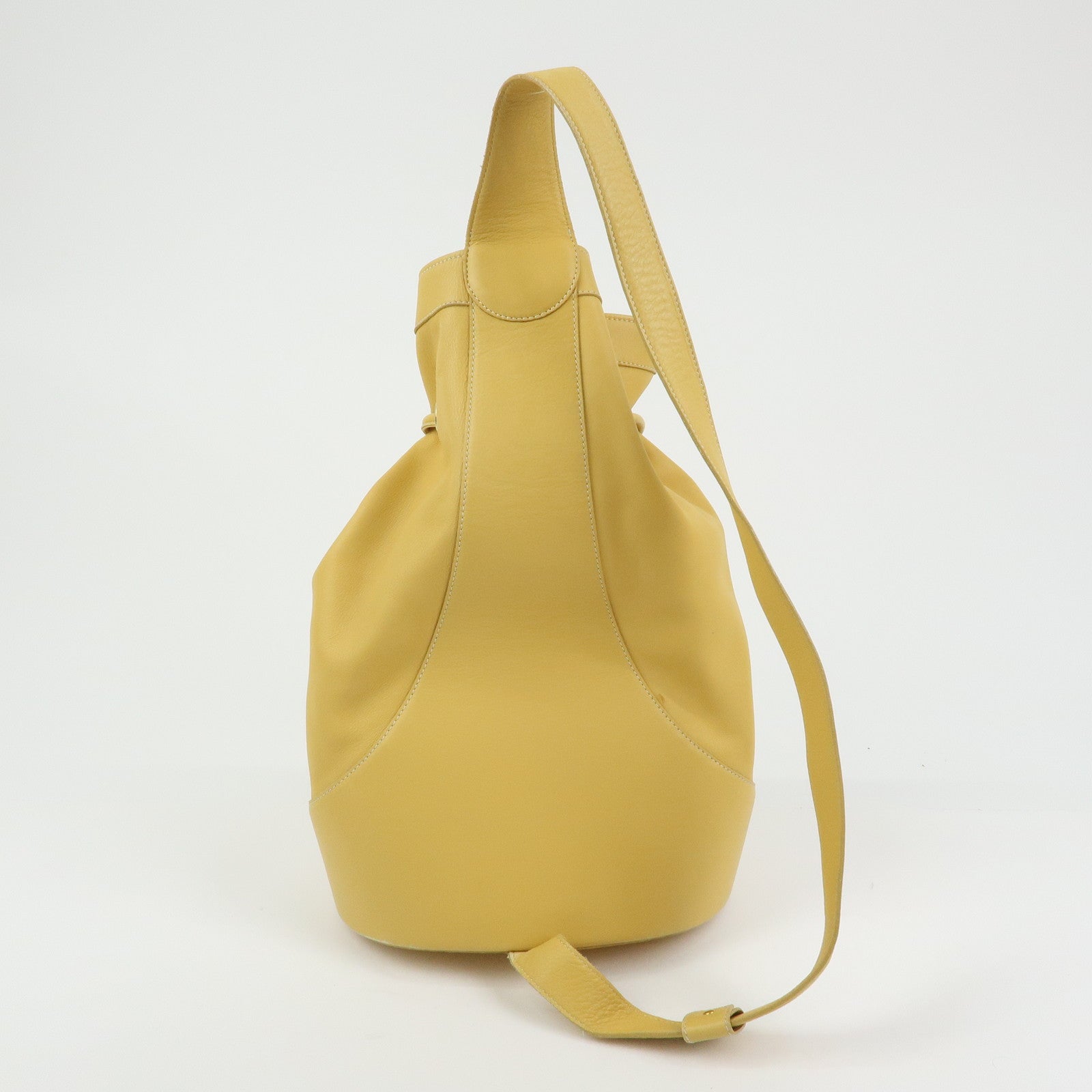 LOEWE Anton Anagram Leather Shoulder Bag Backpack Rucksack Mustard