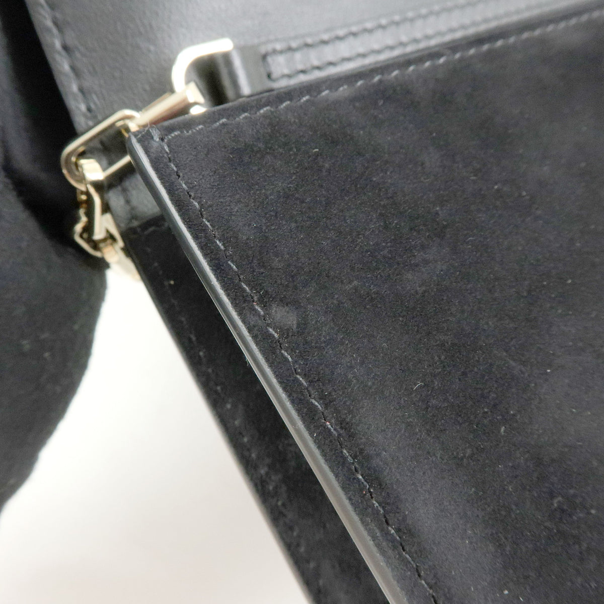 Christian Louboutin Suede Bettina Chain Shoulder Bag Black Green Purple