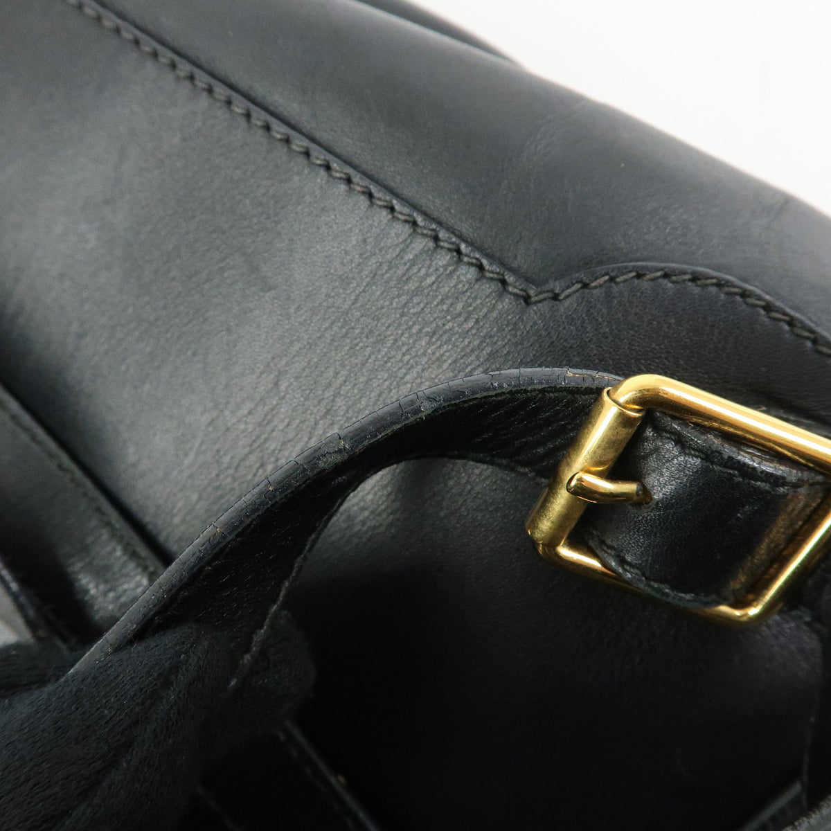 GUCCI Bamboo Sherry Leather Backpack Rucksack Black 003・2058・0044