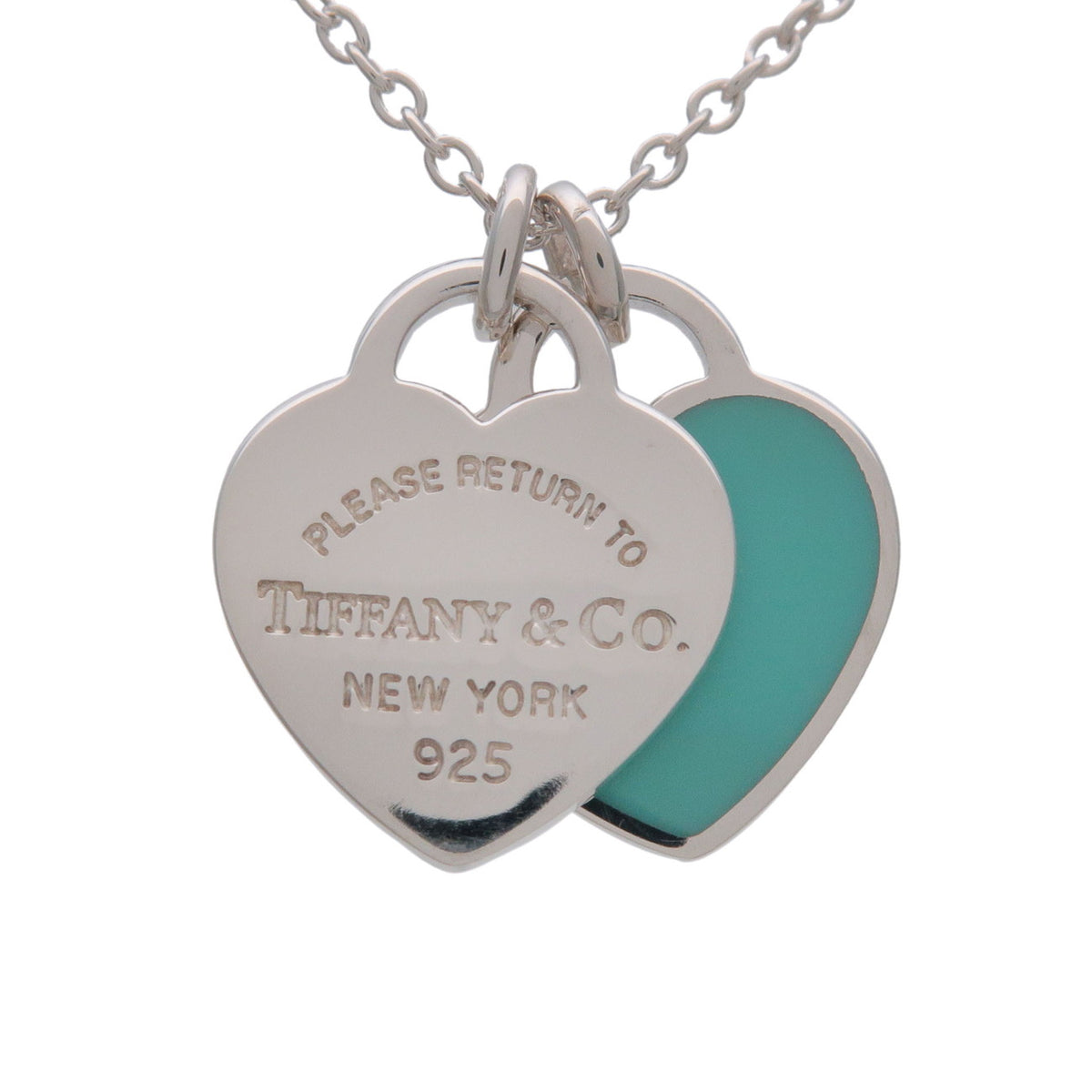 Tiffany & Co Return to Tiffany Mini Double Heart Tag Necklace SV925