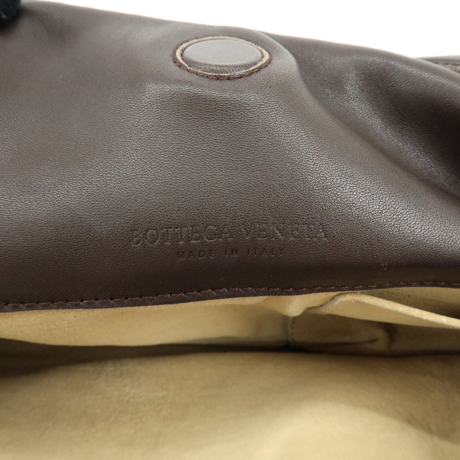 BOTTEGA VENETA Intrecciato Campana Shoulder Bag Hand Bag Brown 125787　