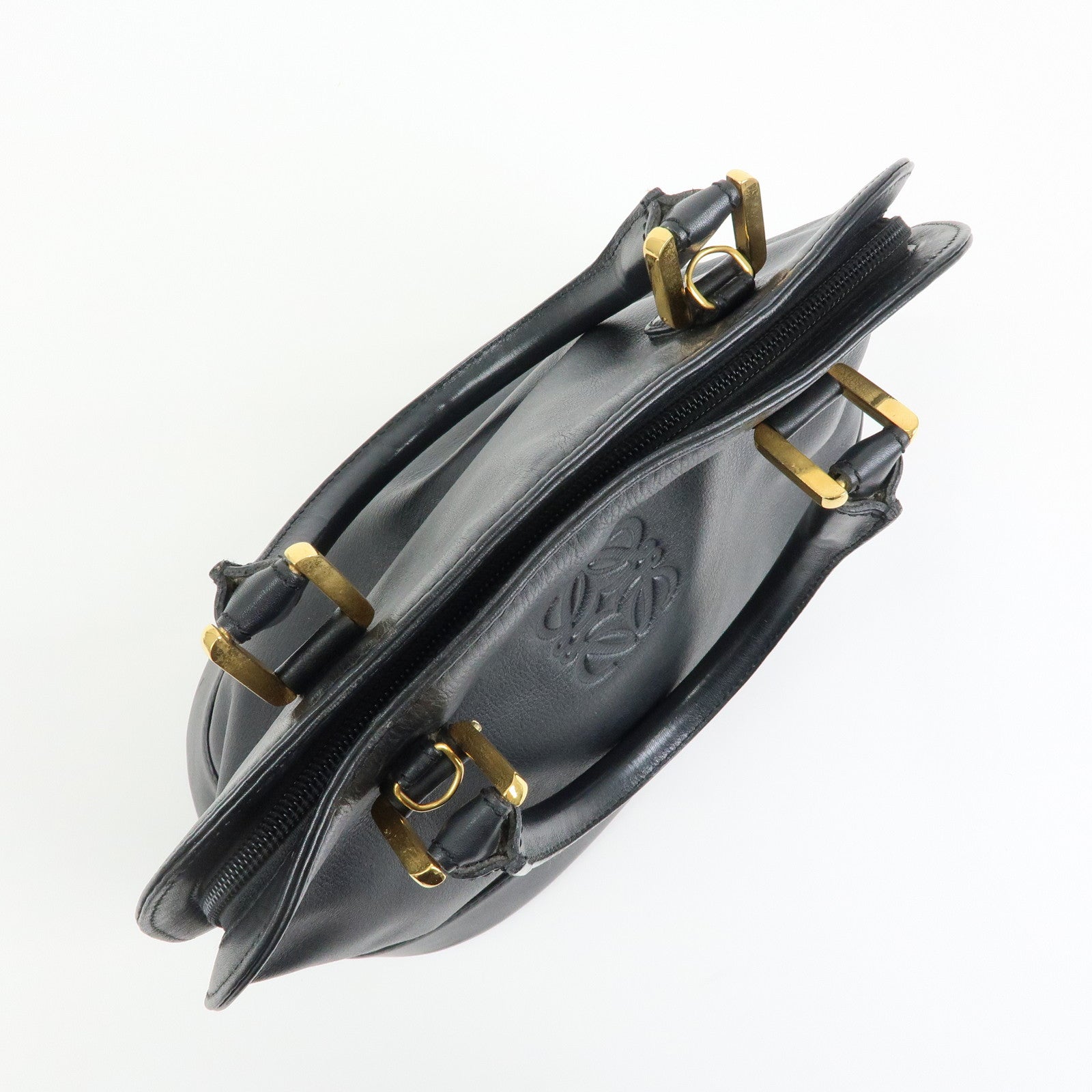 LOEWE Anagram Calf Leather Hand Bag  Black