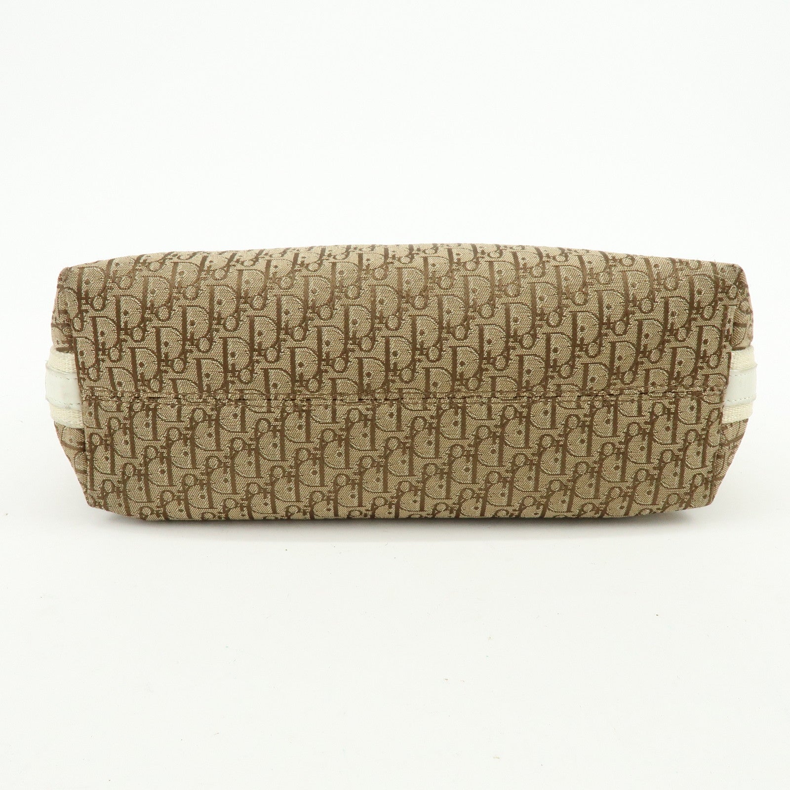 Christian Dior Street Chic Trotter Canvas Leather Shoulder Bag Beige
