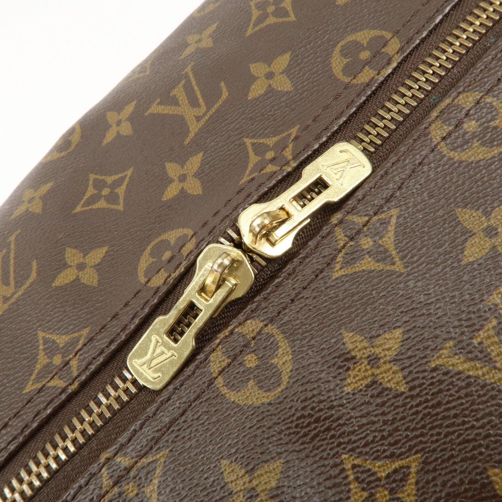 Louis Vuitton Monogram Sac Polochon Boston Bag Brown M41222 Used