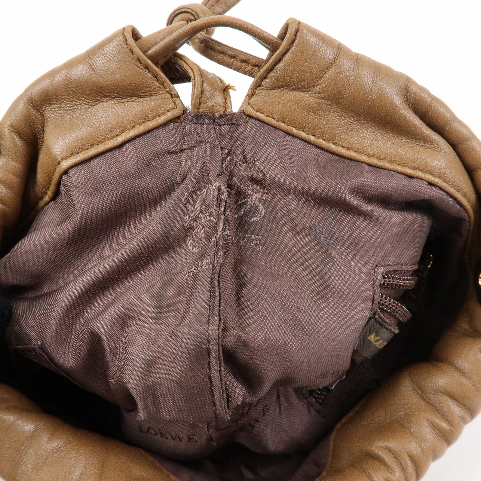 LOEWE Anagram Nappa Leather Shoulder Crossbody Bag Brown