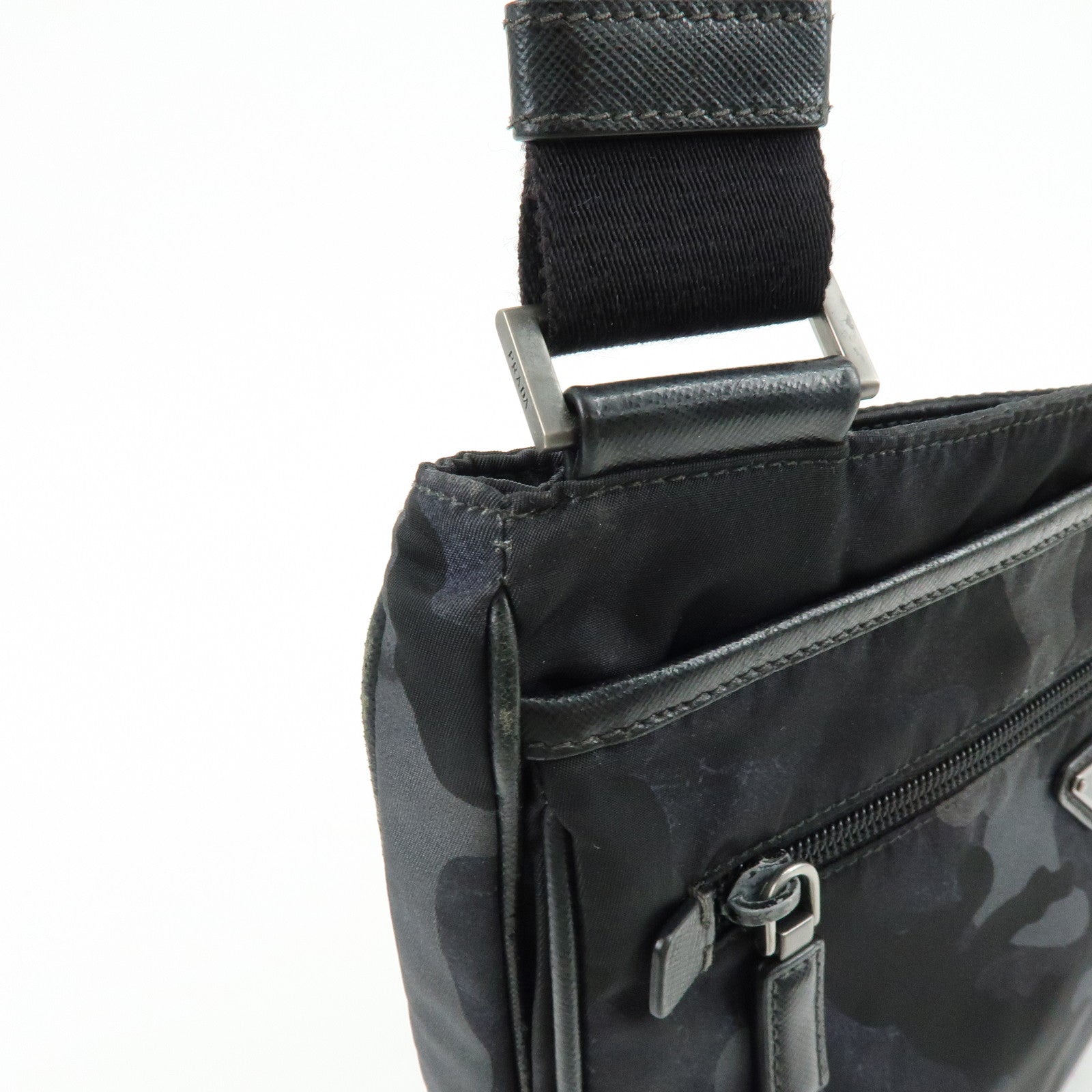 PRADA Triangle Logo Nylon Shoulder Crossbody Bag Cammoflage BR2418