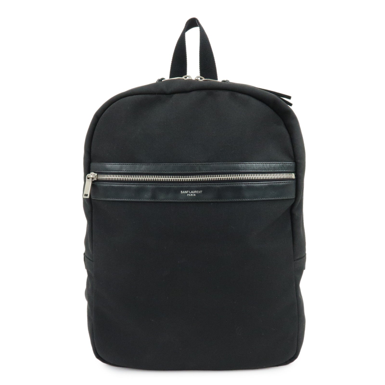 SAINT LAURENT PARIS Canvas Leather Sac City Laptop Backpack 533232