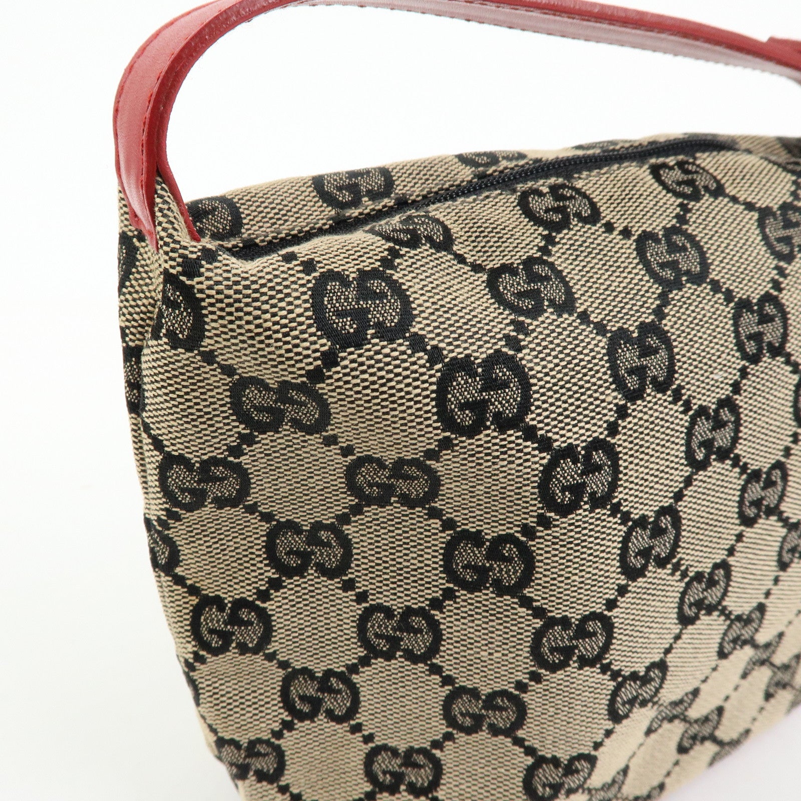 GUCCI GG Canvas Leather Vanity Accessory Pochette Mini Pouch 0391147