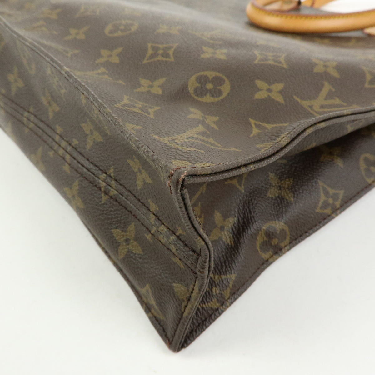 Louis Vuitton Monogram Sac Plat Tote Bag Hand Bag Brown M51140
