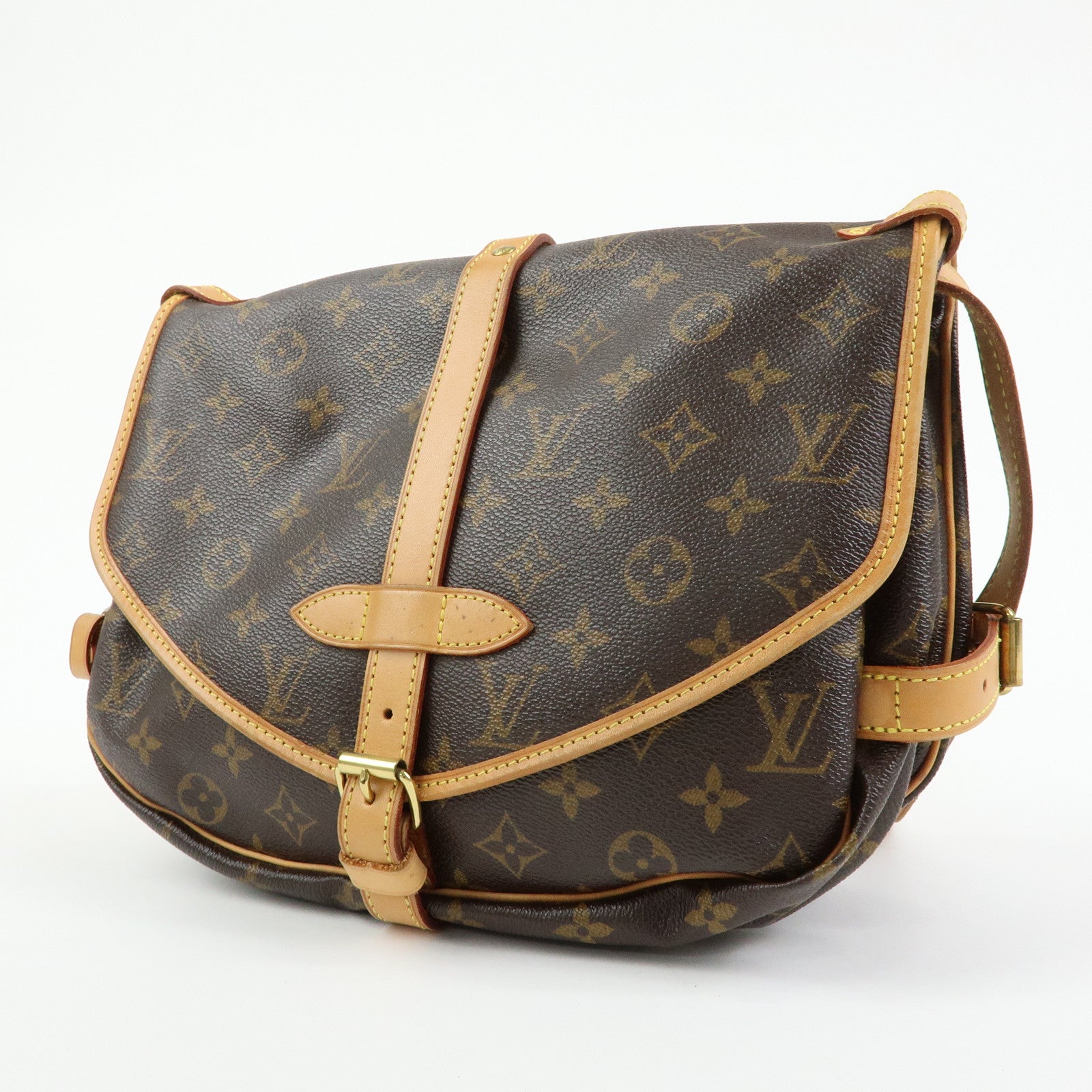 Louis Vuitton Monogram Saumur 30 Shoulder Crossbody Bag Brown M42256