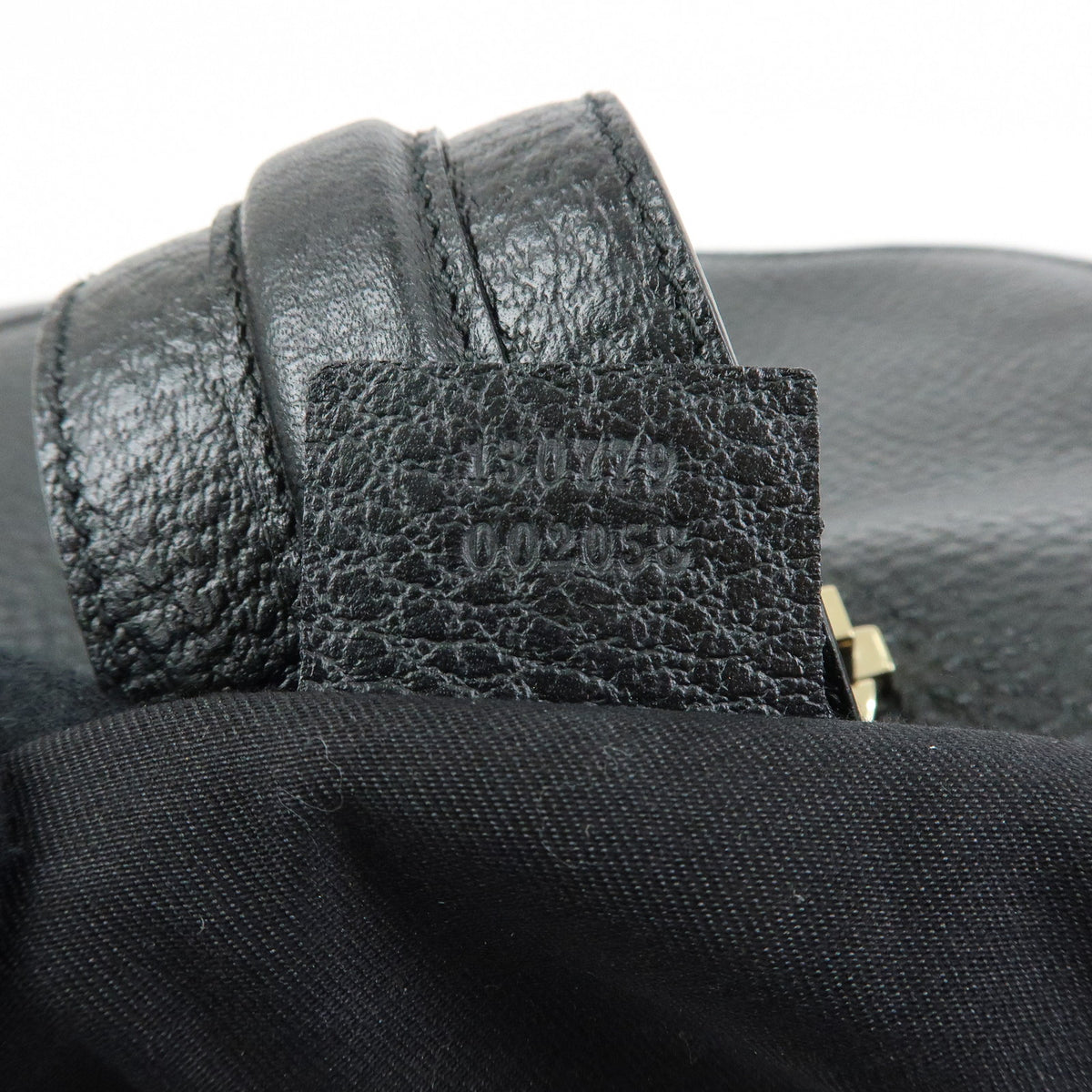 GUCCI Logo Leather Shoulder Bag Hand Bag Black 130779