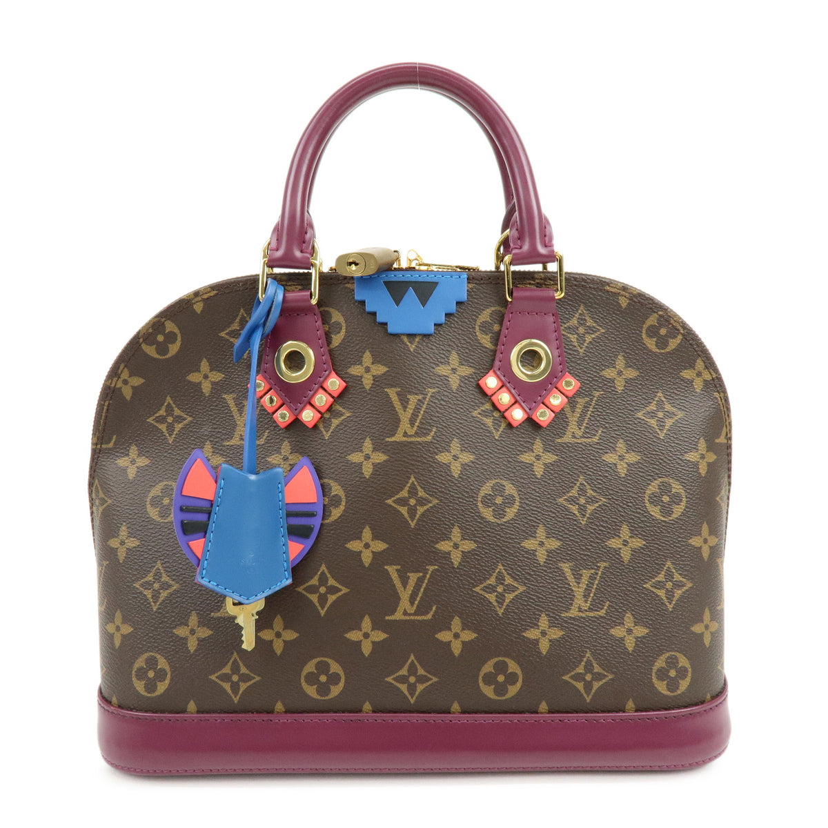 Louis Vuitton Monogram Totem Alma PM Hand Bag Brown Magenta M41662