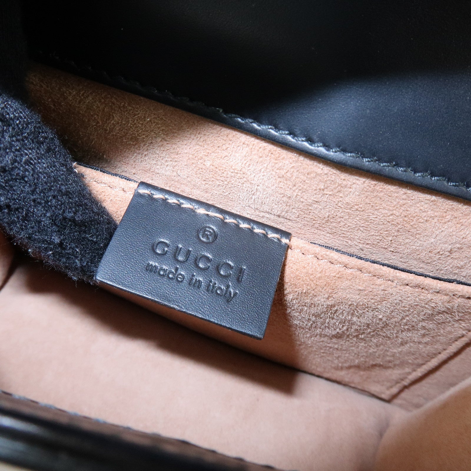 GUCCI Sylvie Sherry Calf Leather Chain Shoulder Bag Black 431666