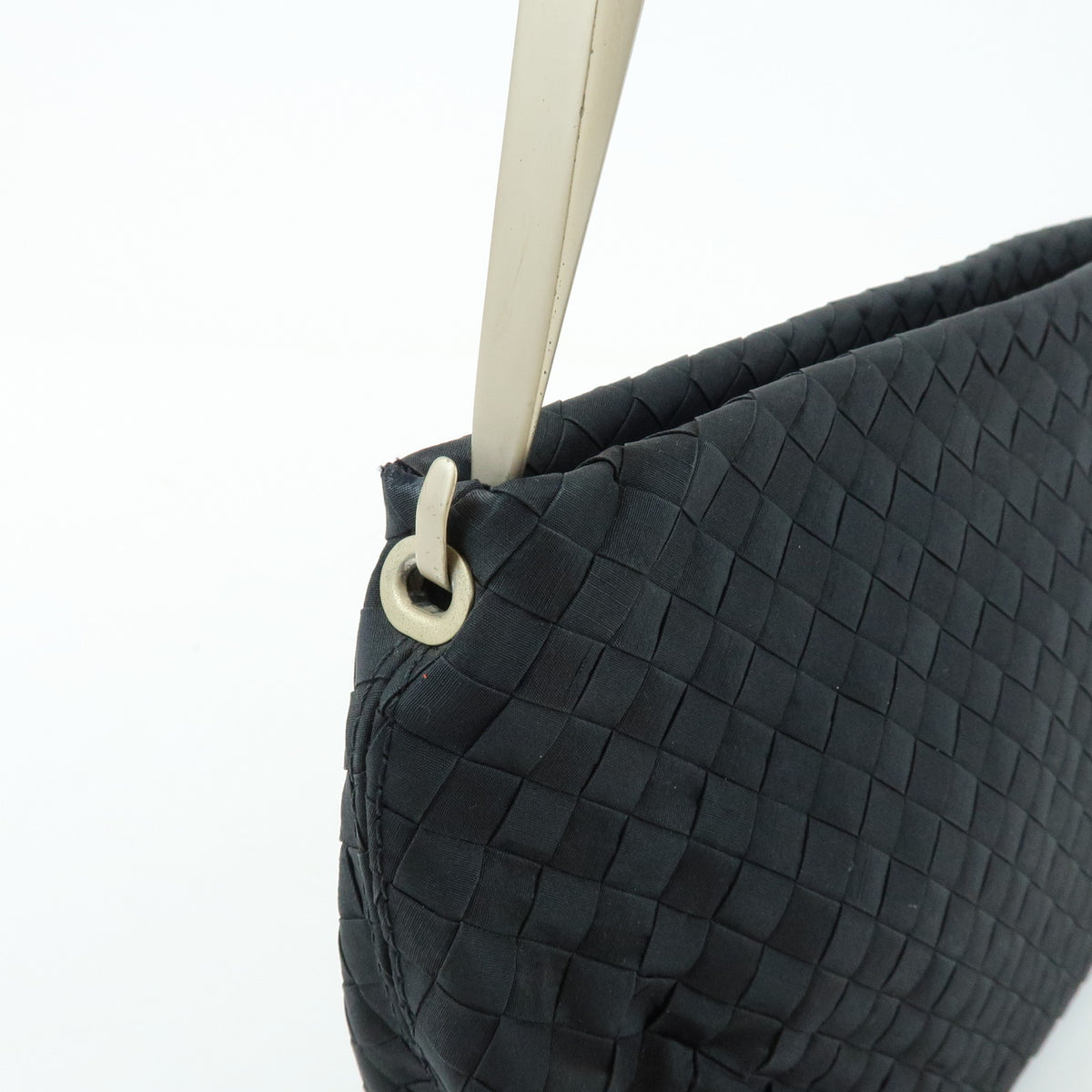 BOTTEGA VENETA Intrecciato Nylon Leather Shoulder Bag Hand Bag Black