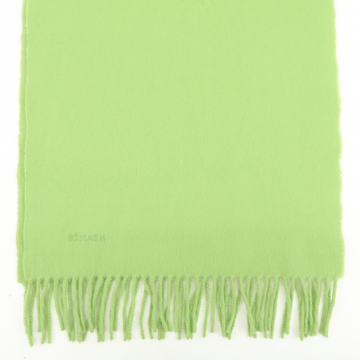 HERMES Cashmere 100% Scarf Shawl Stole Light Green