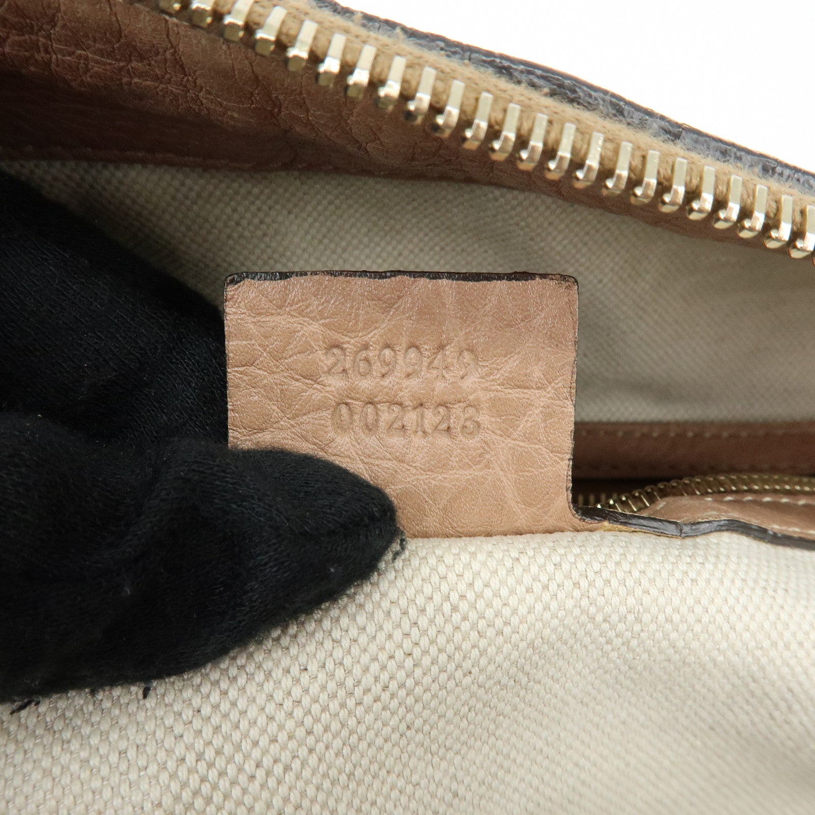 GUCCI Bamboo Leather Shoulder Bag Hand Bag Pink Beige 269949