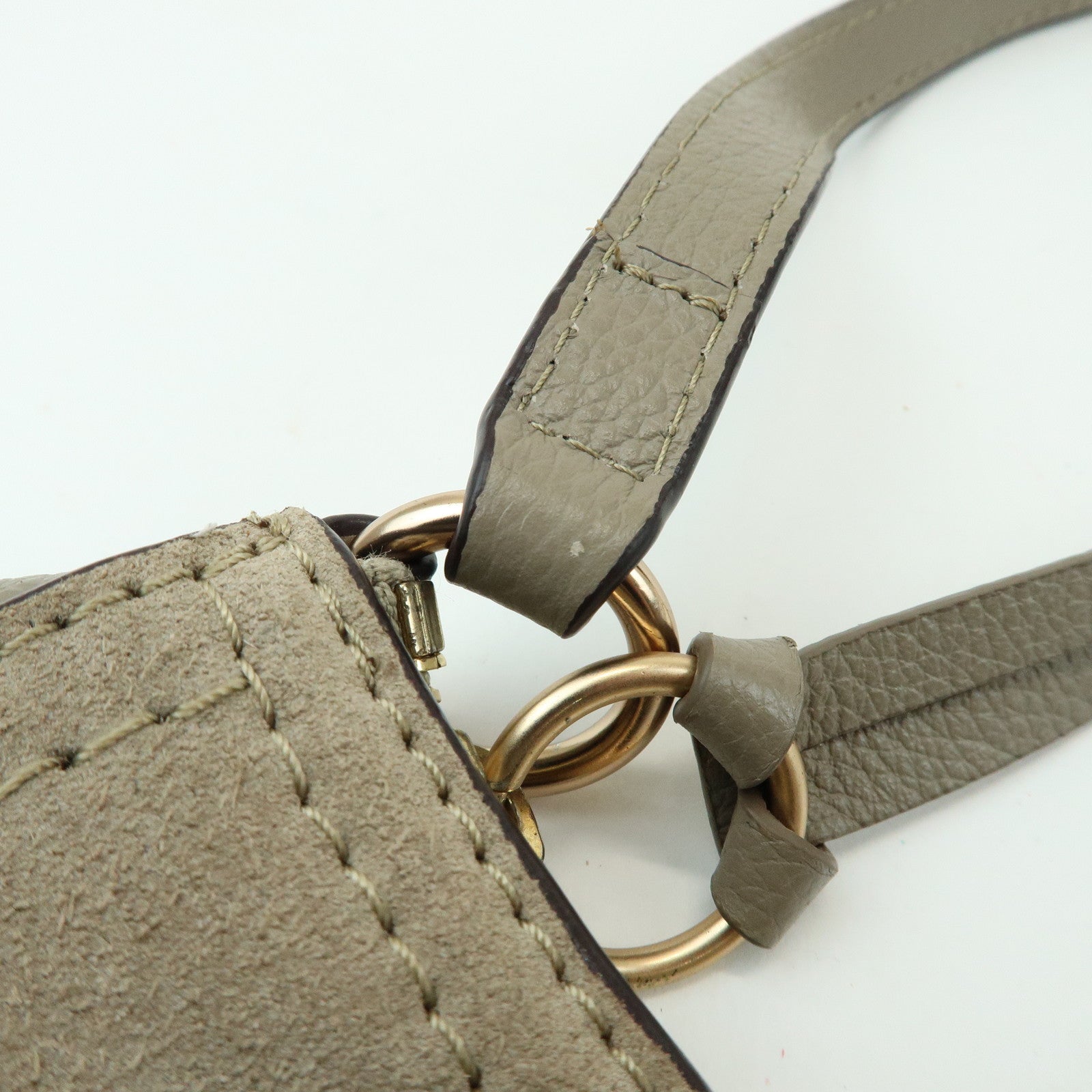 Chloe See by Chloe Joan Leather Suede Mini 2Way Bag Hand Bag Greige